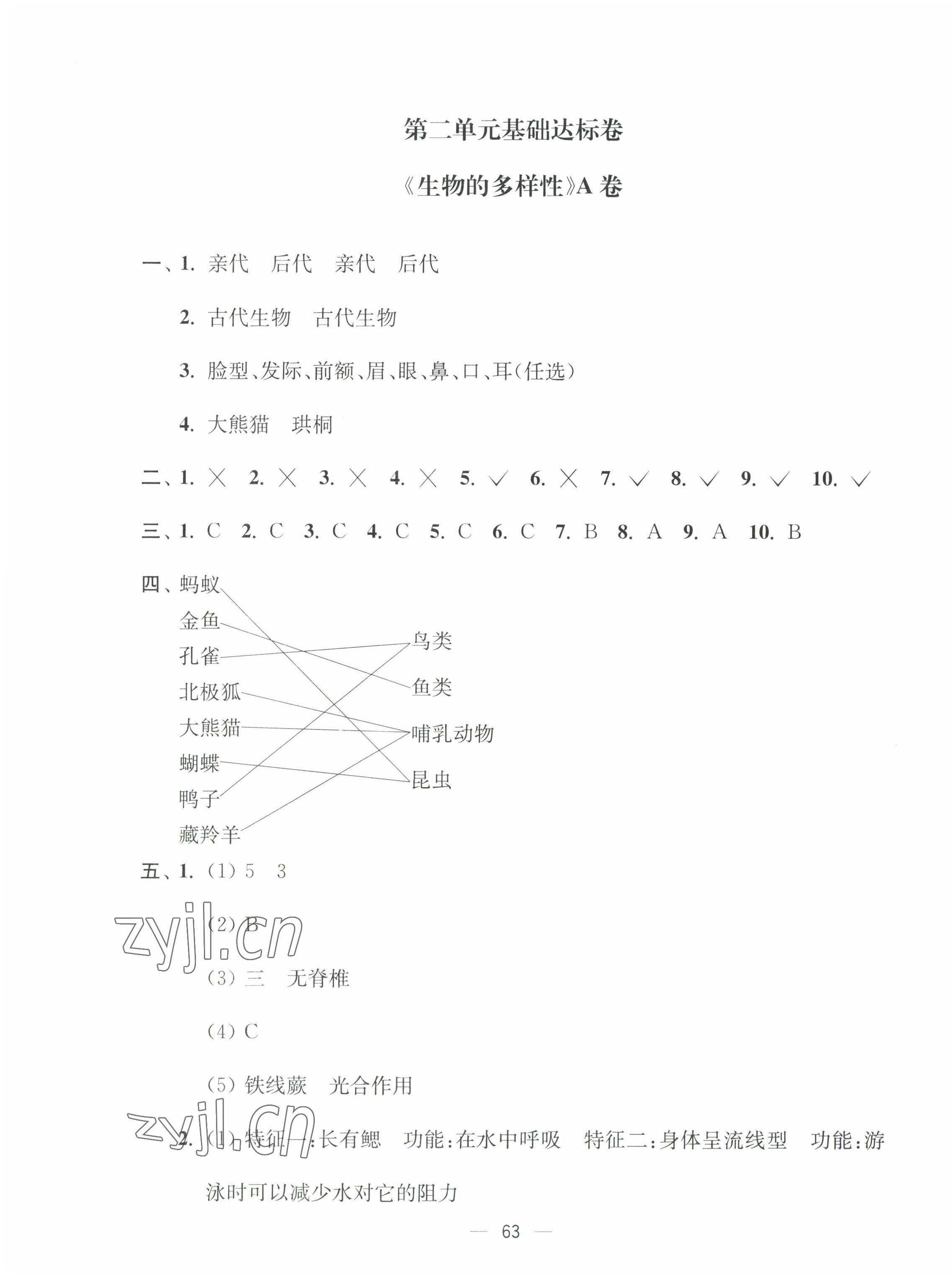 2022年江蘇好卷六年級科學(xué)下冊教科版 參考答案第3頁