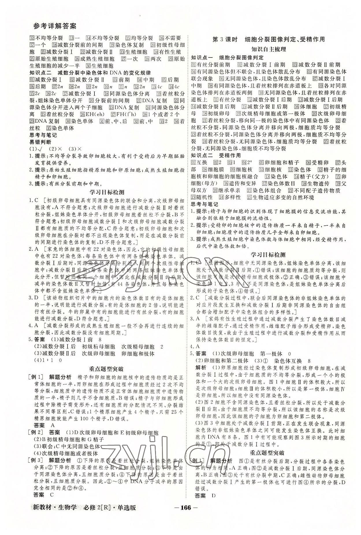 2022年金版教程高中新课程创新导学案高中生物必修2人教版 参考答案第6页