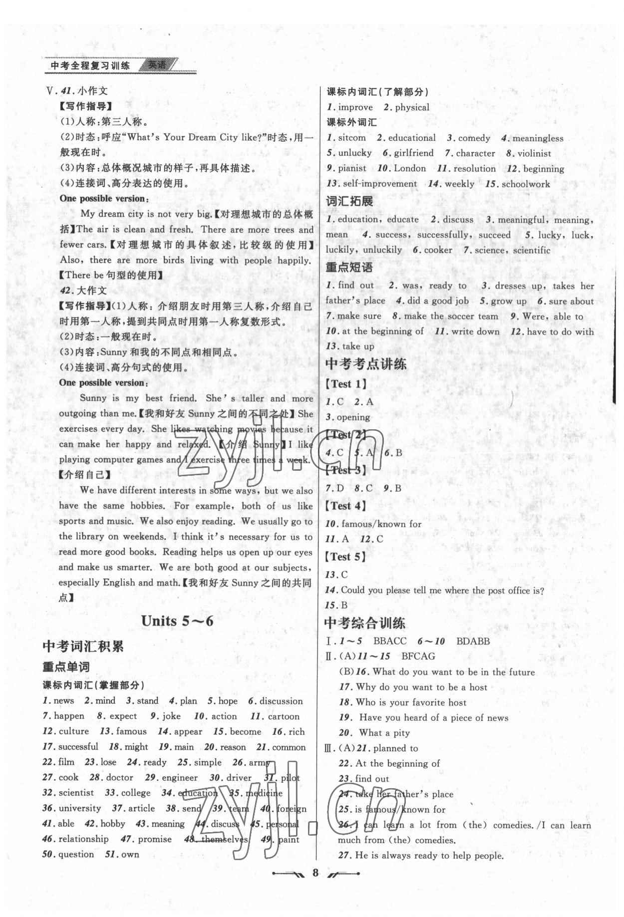 2022年中考全程复习训练英语锦州专版 第8页