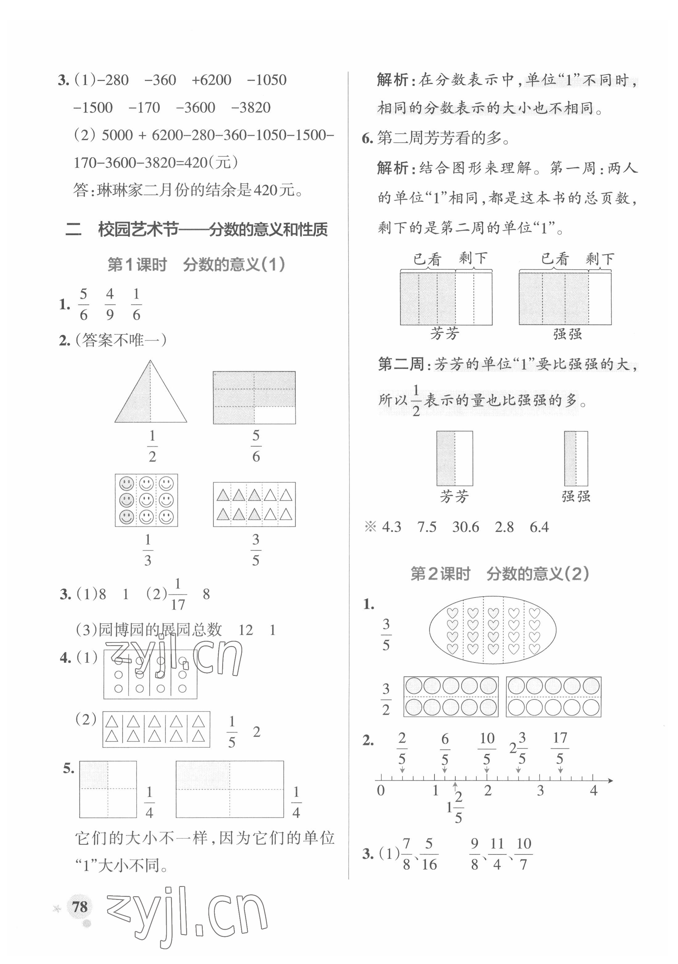 2022年小學(xué)學(xué)霸作業(yè)本五年級(jí)數(shù)學(xué)下冊(cè)青島版 參考答案第2頁