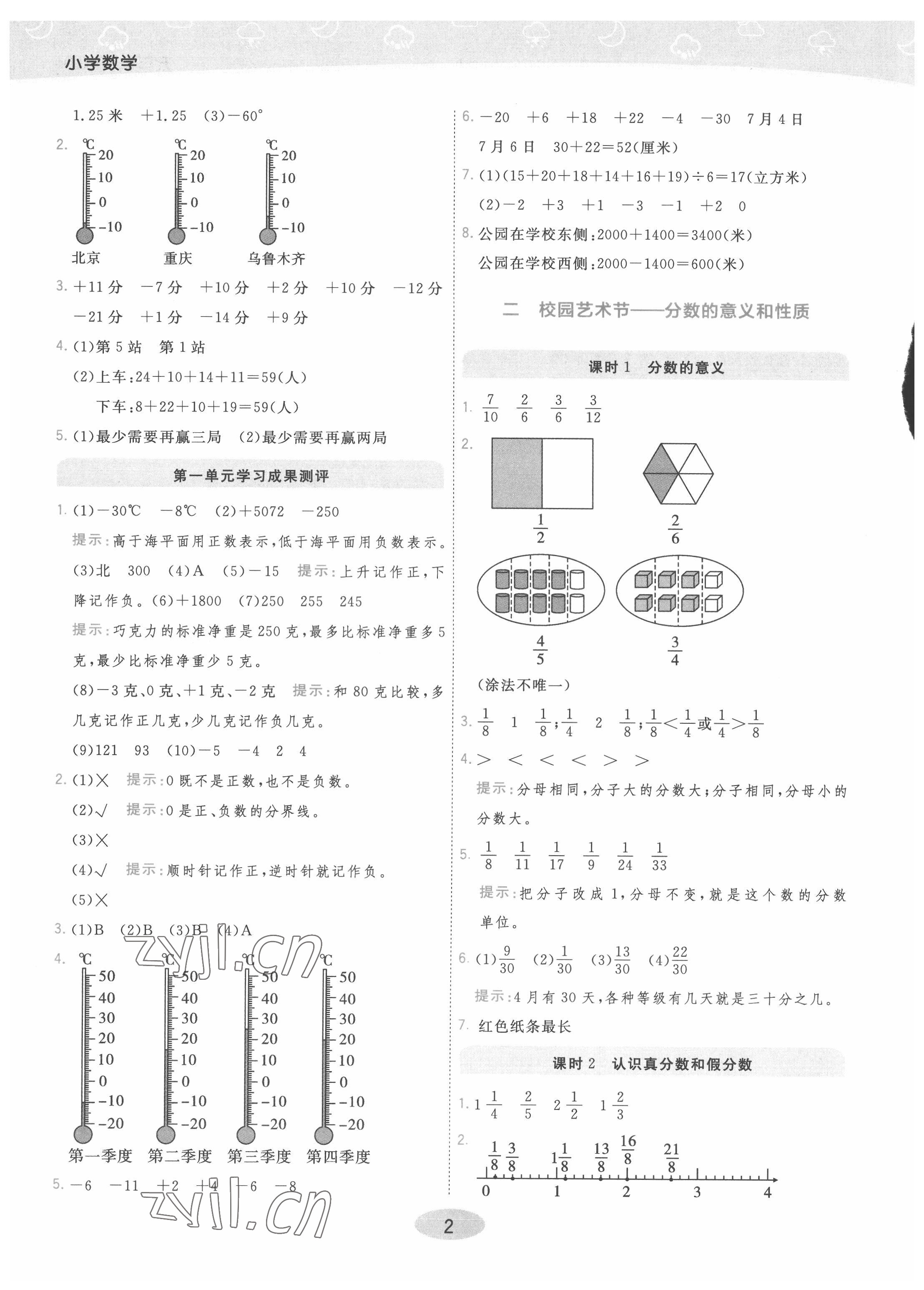 2022年黃岡同步練一日一練五年級(jí)數(shù)學(xué)下冊(cè)青島版 參考答案第2頁(yè)