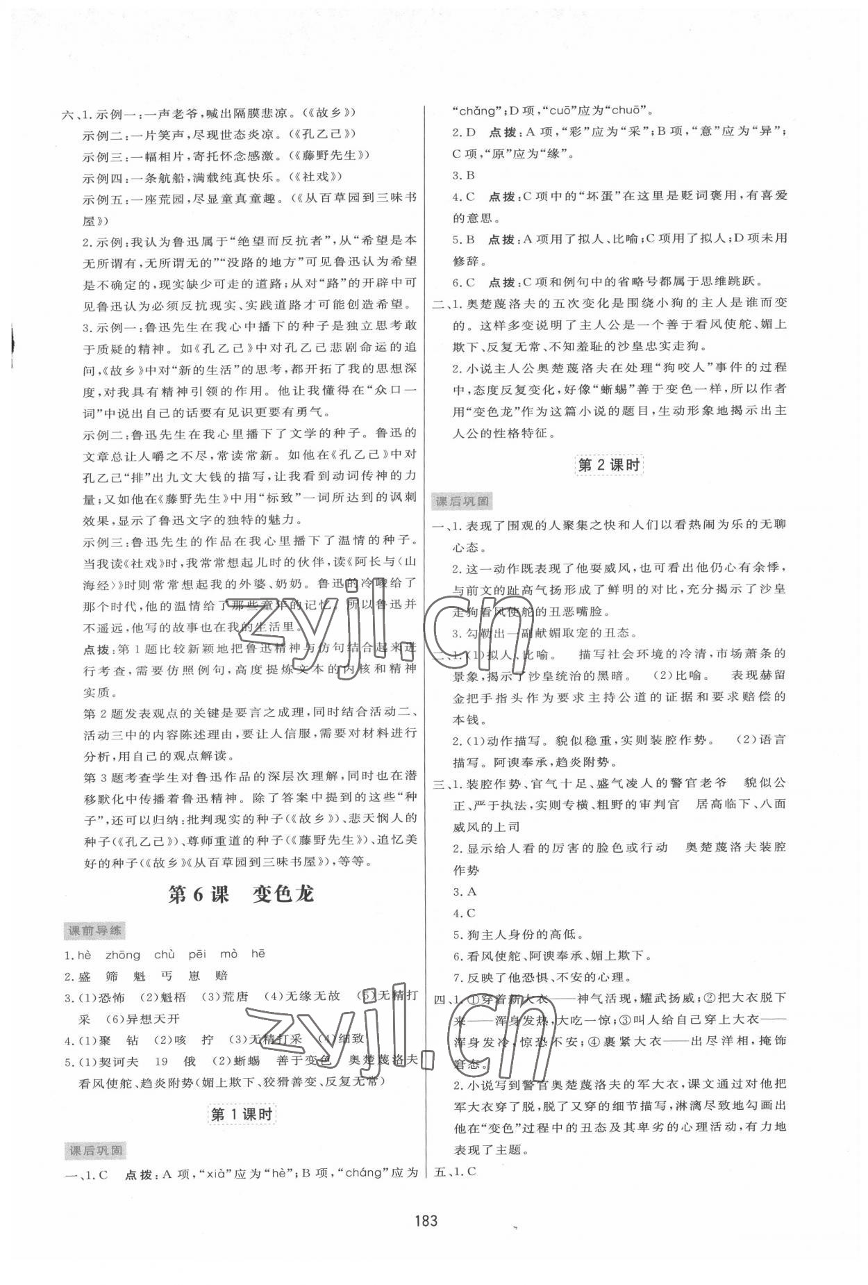 2022年三維數(shù)字課堂九年級語文下冊人教版 第5頁