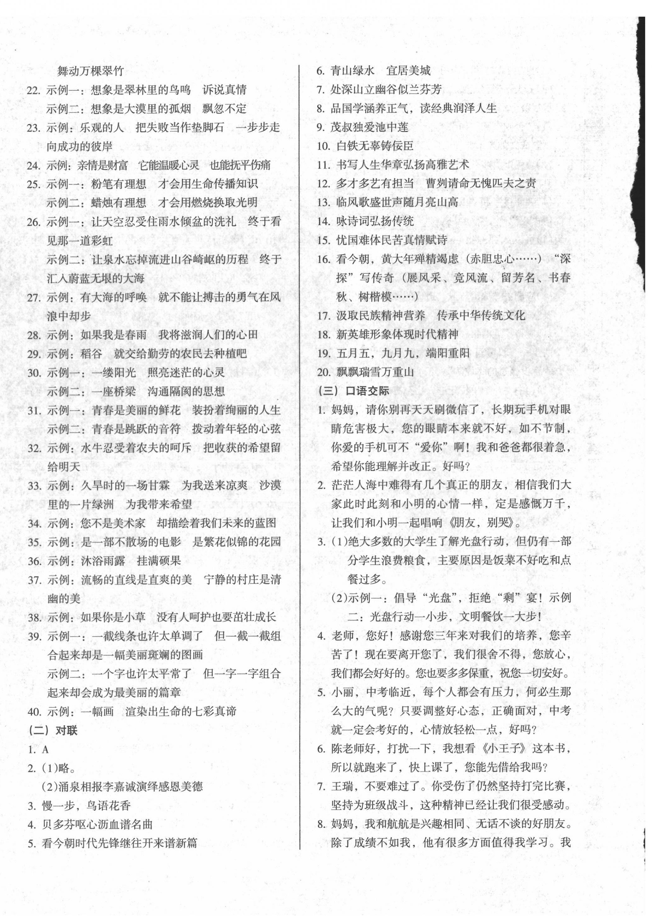 2022年中考阶段总复习语文A卷 第8页