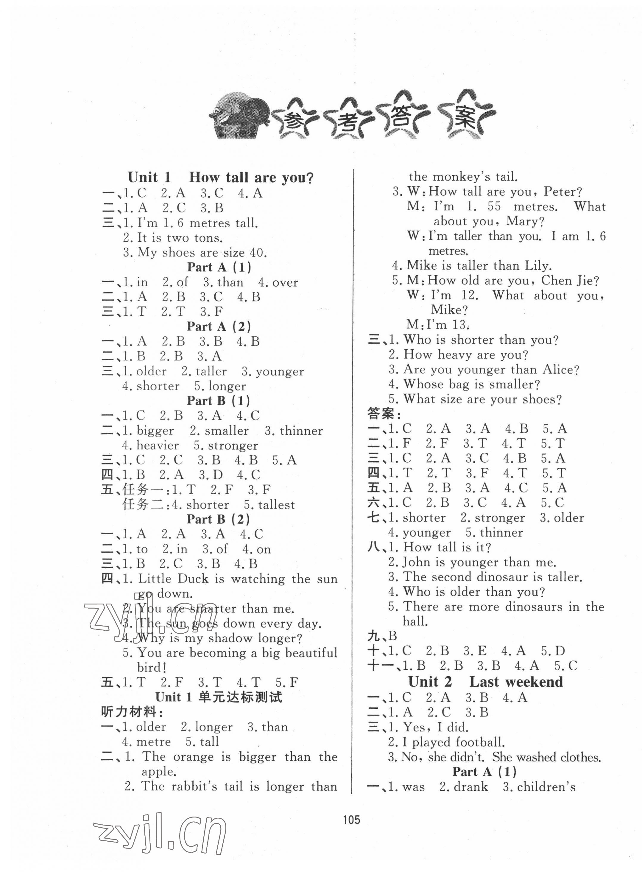 2022年小学课堂同步训练山东文艺出版社六年级英语下册人教版 第1页