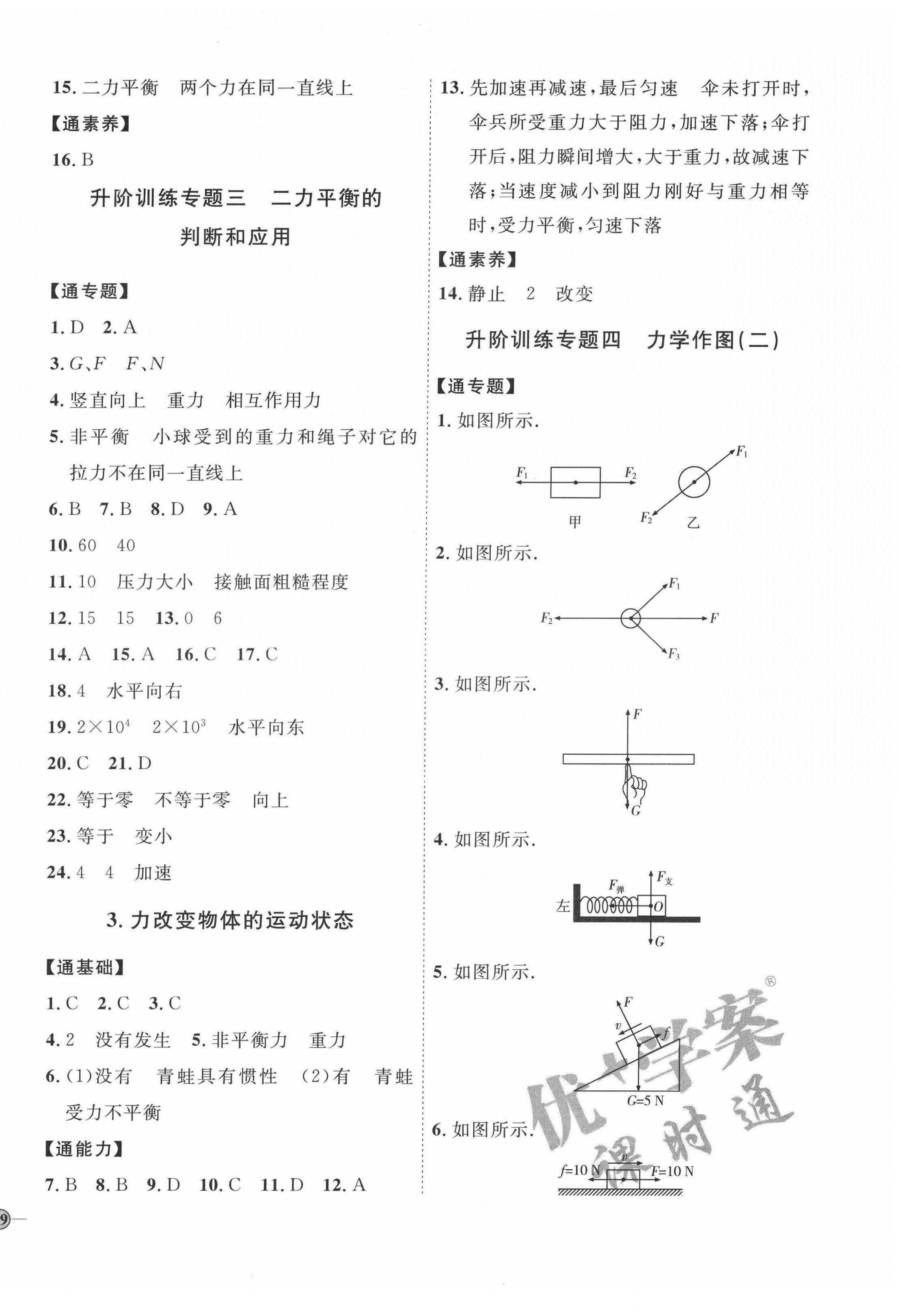 2022年優(yōu)加學(xué)案課時通八年級物理下冊教科版 參考答案第6頁