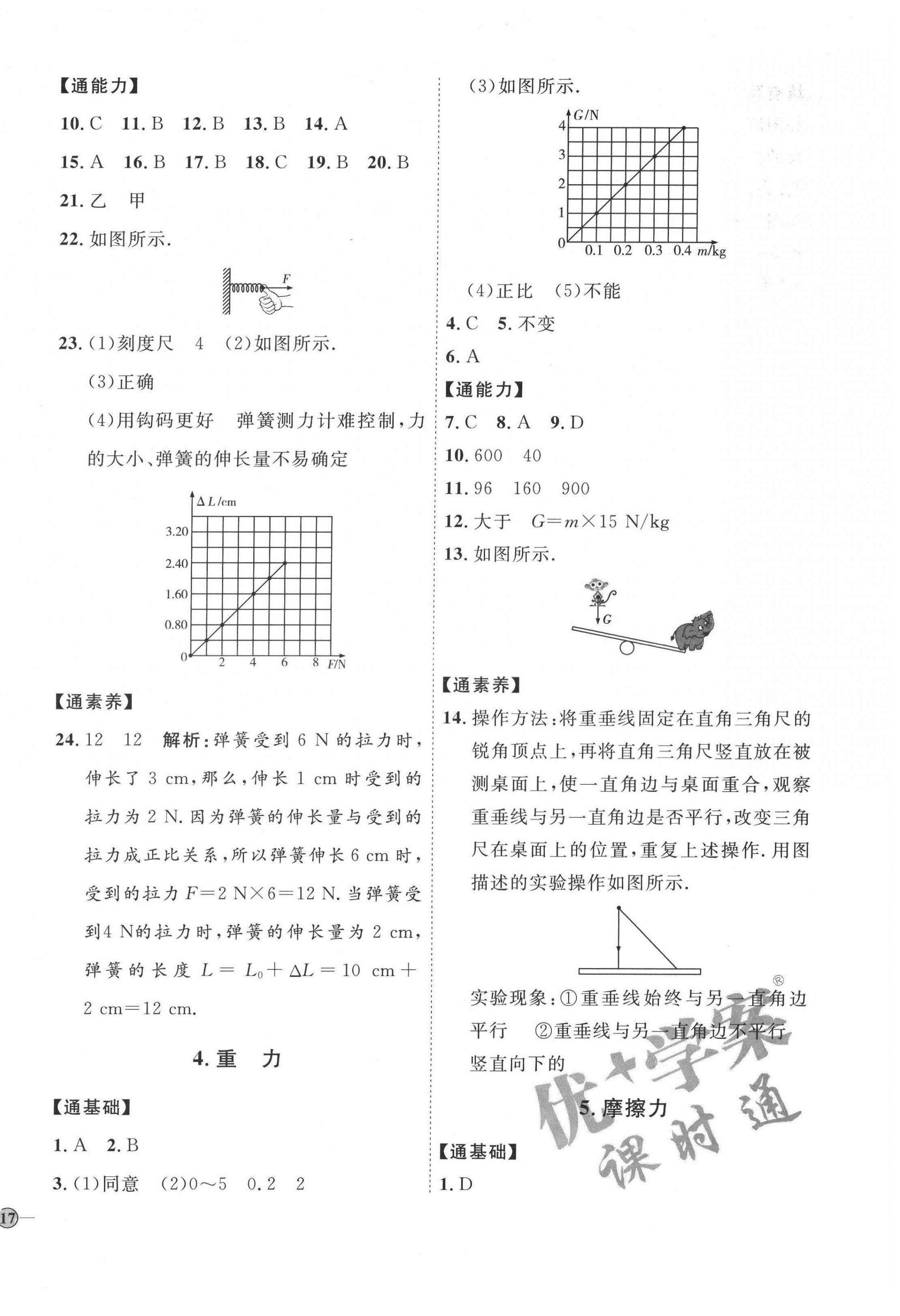 2022年優(yōu)加學(xué)案課時(shí)通八年級(jí)物理下冊(cè)教科版 參考答案第2頁(yè)