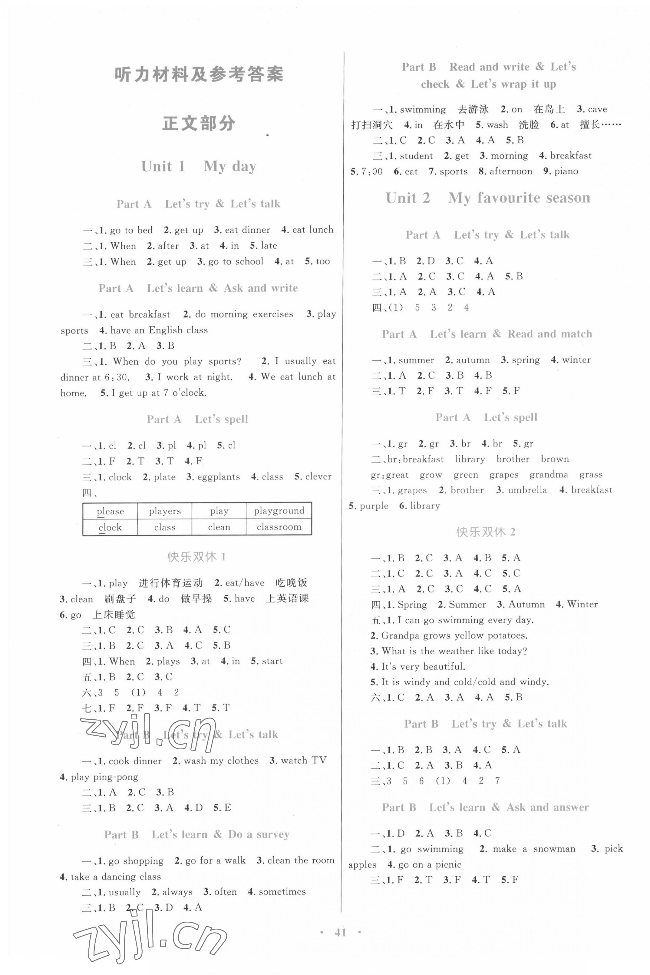 2022年同步學(xué)習(xí)目標(biāo)與檢測(cè)五年級(jí)英語(yǔ)下冊(cè)人教版 第1頁(yè)