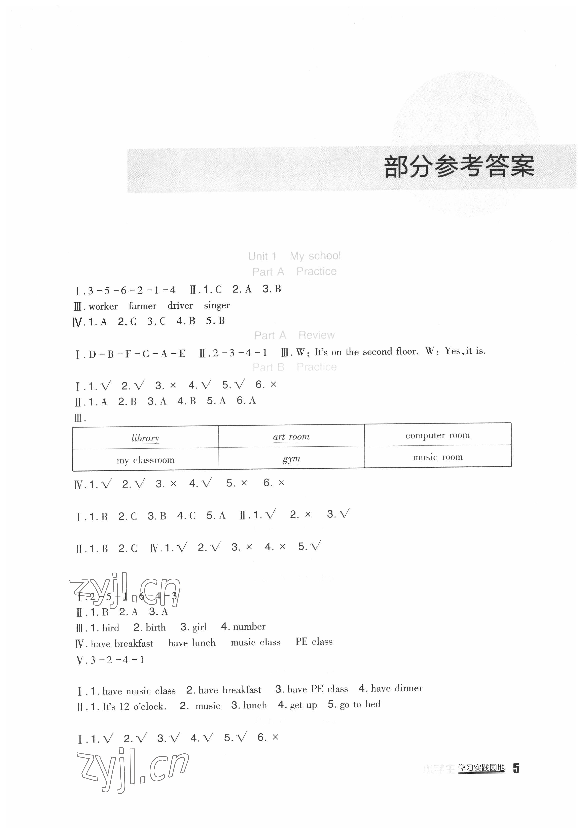 2022年小學(xué)生學(xué)習(xí)實(shí)踐園地四年級(jí)英語下冊(cè)人教版 第1頁