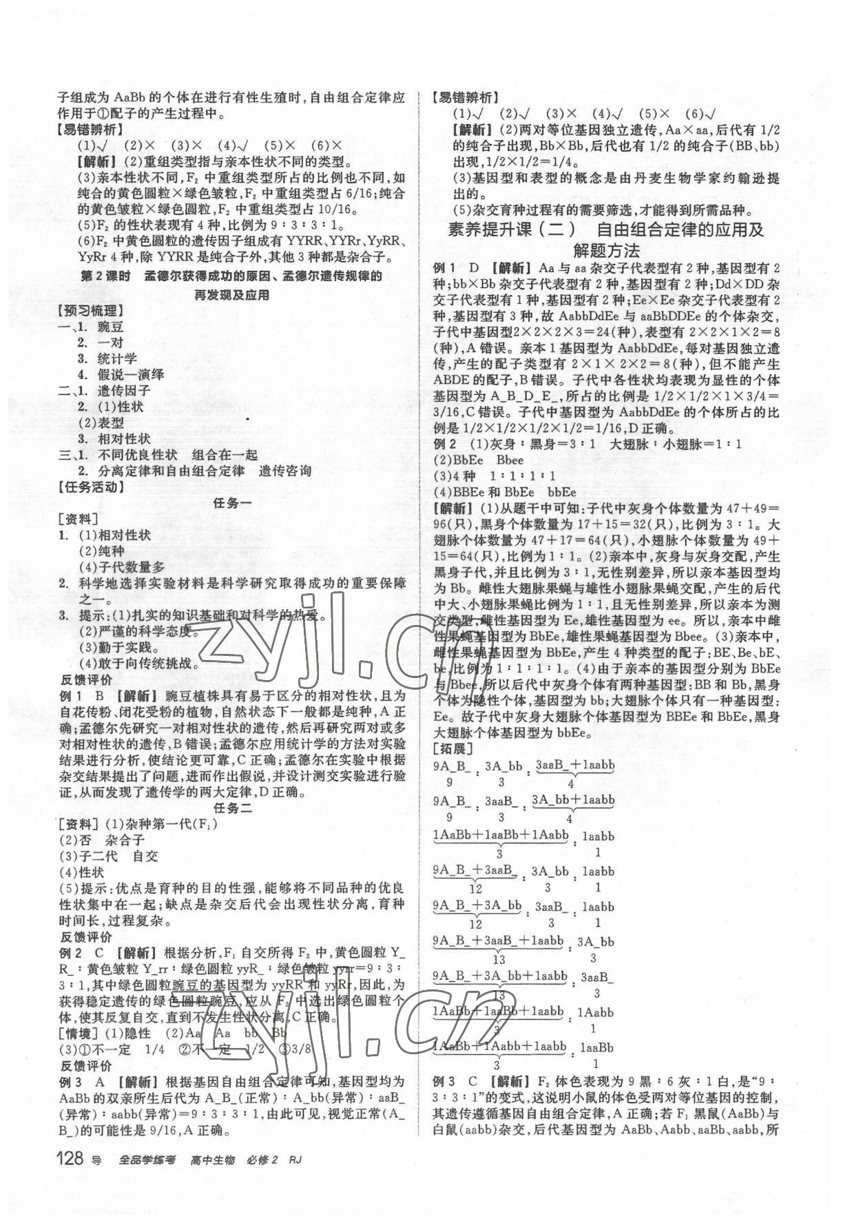 2022年全品学练考高中生物必修2人教版 第4页