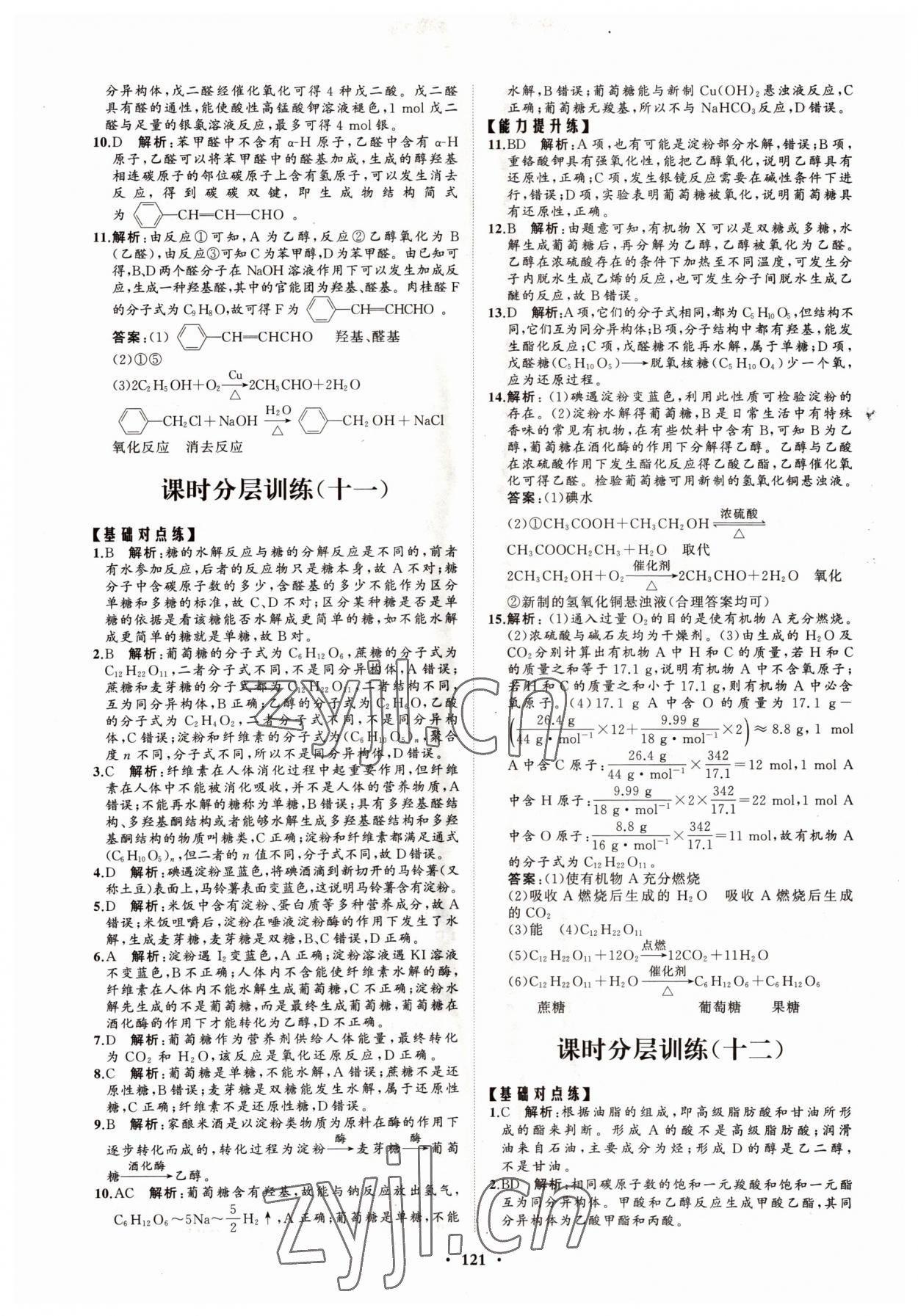 2022年高中同步练习册分层检测卷化学选择性必修3鲁科版 参考答案第9页