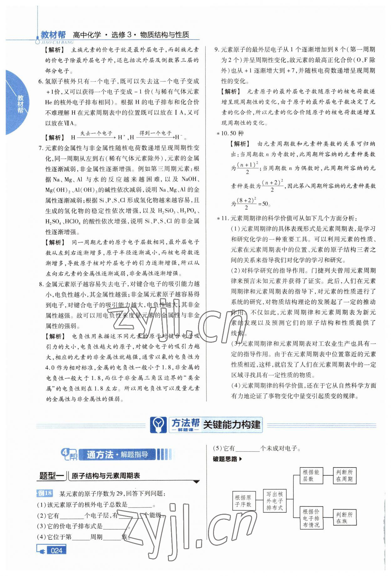 2022年高中教材课本化学选修3人教版 参考答案第4页