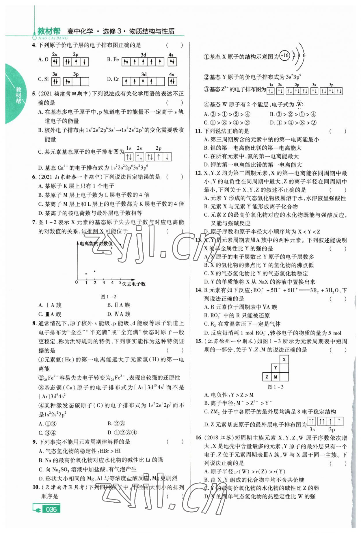 2022年高中教材課本化學(xué)選修3人教版 參考答案第6頁