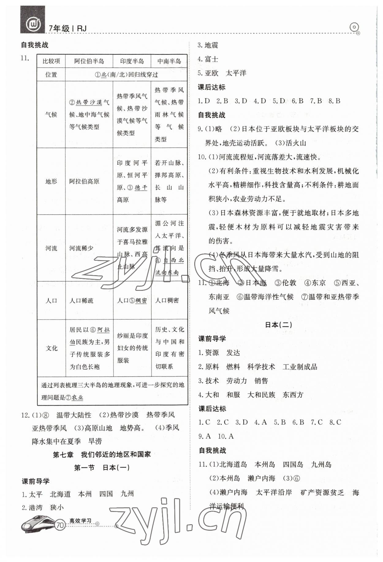 2022年高效通教材精析精練七年級(jí)地理下冊(cè)人教版 第2頁(yè)