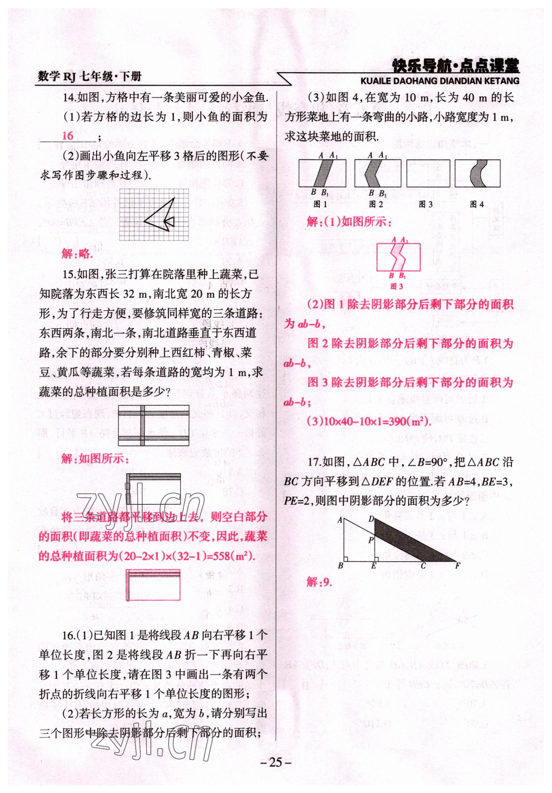 2022年快乐导航点点课堂七年级数学下册人教版 参考答案第25页