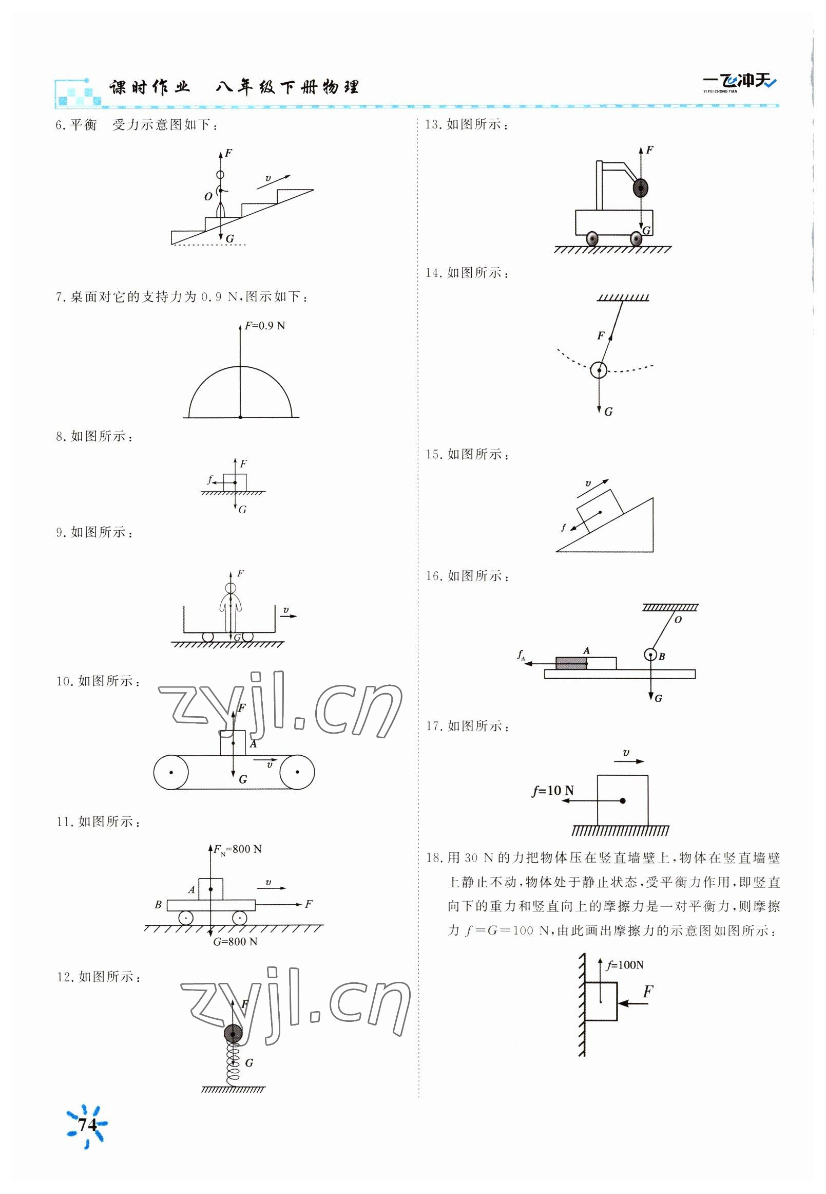 2022年一飞冲课时作业天八年级物理下册人教版 第6页