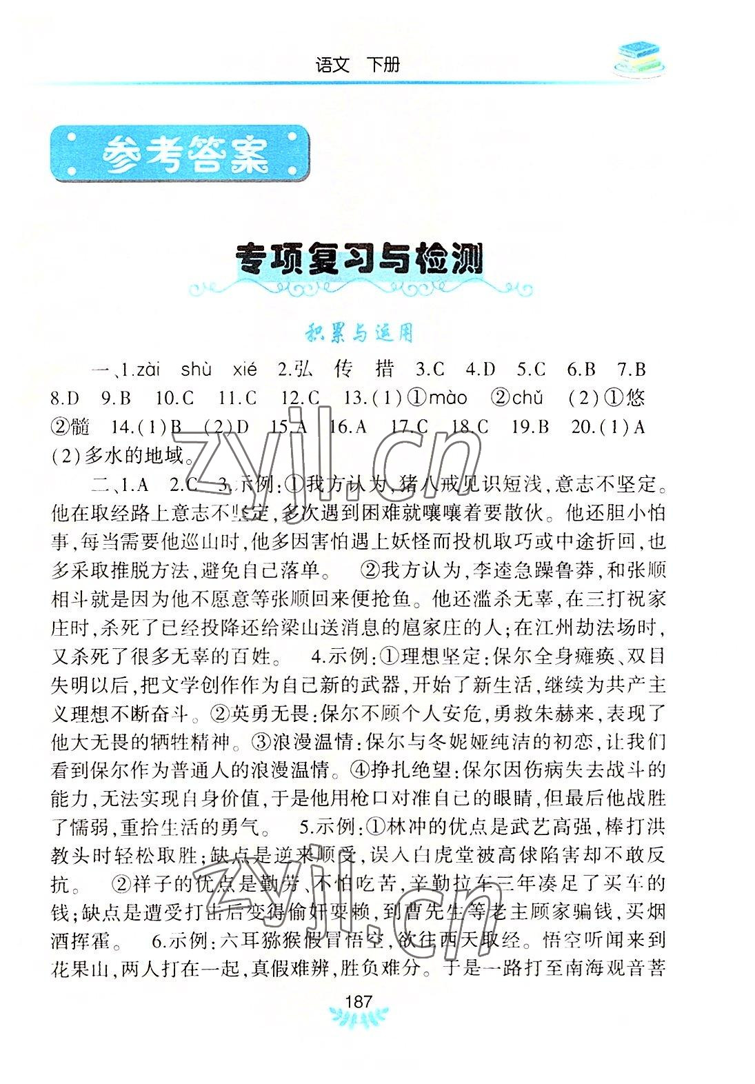 2022年河南省初中学业水平考试解析与检测语文下册 第1页