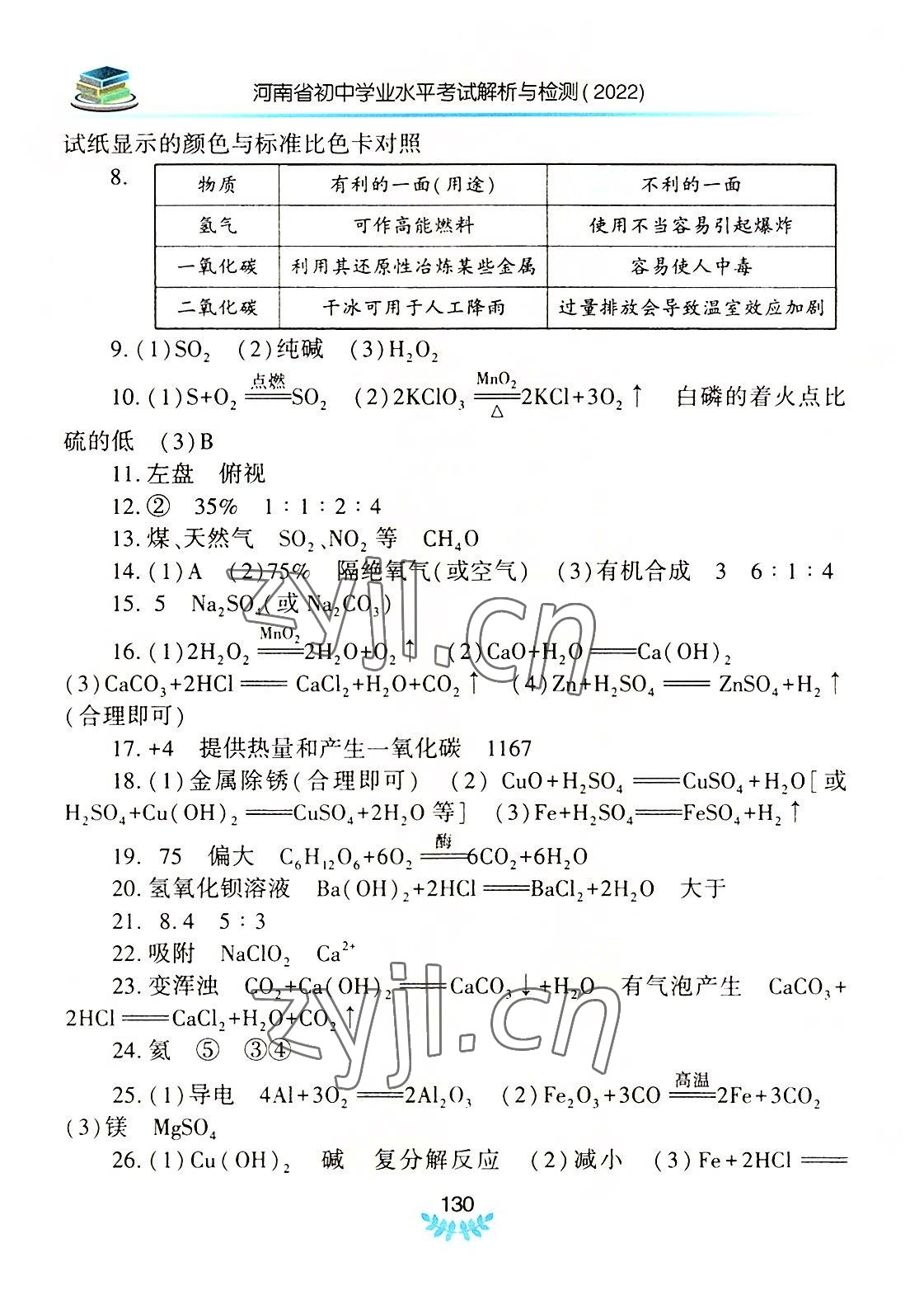 2022年河南省初中学业水平考试解析与检测化学上册 第2页