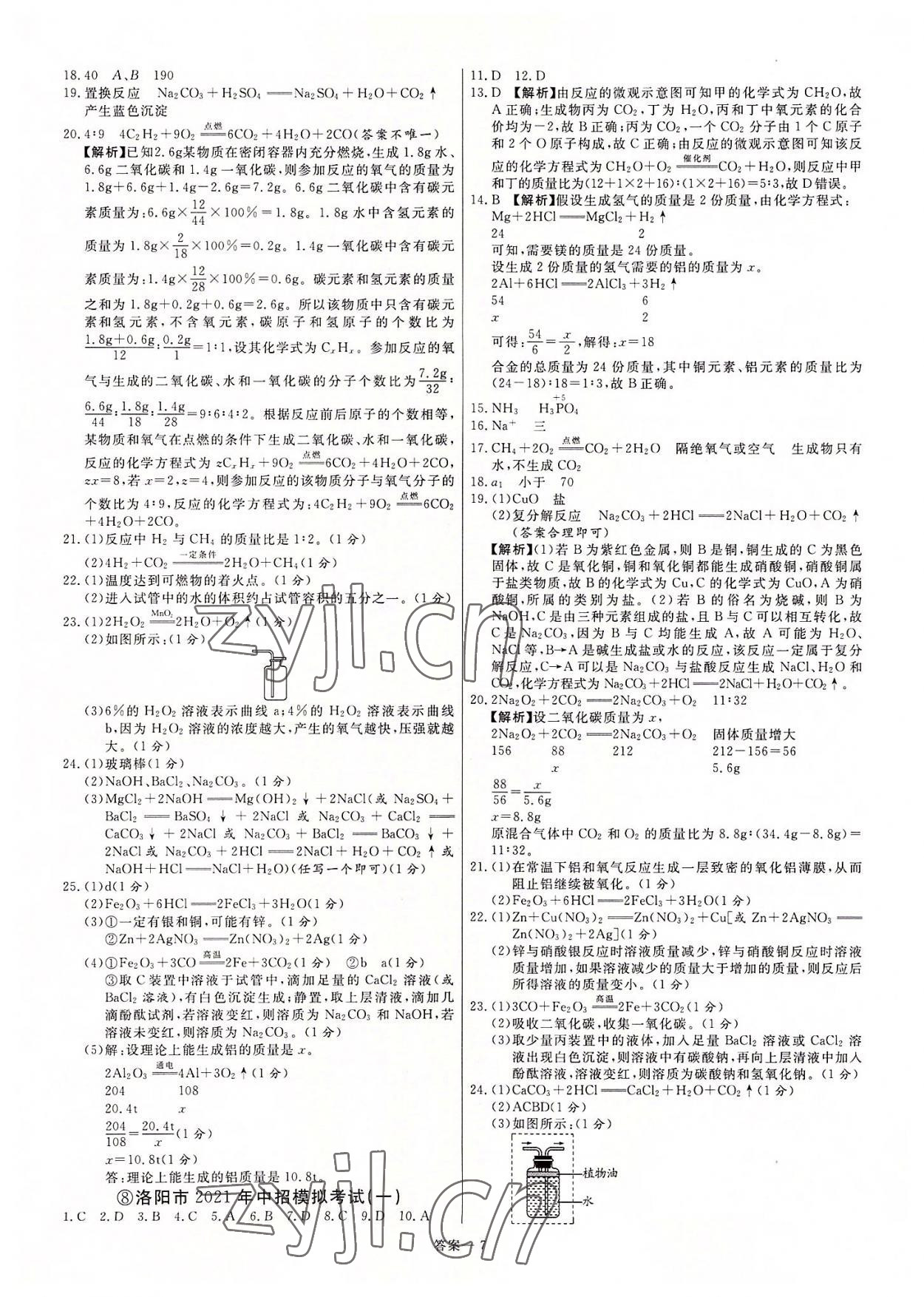 2022年新一线必刷卷化学河南专版 第7页