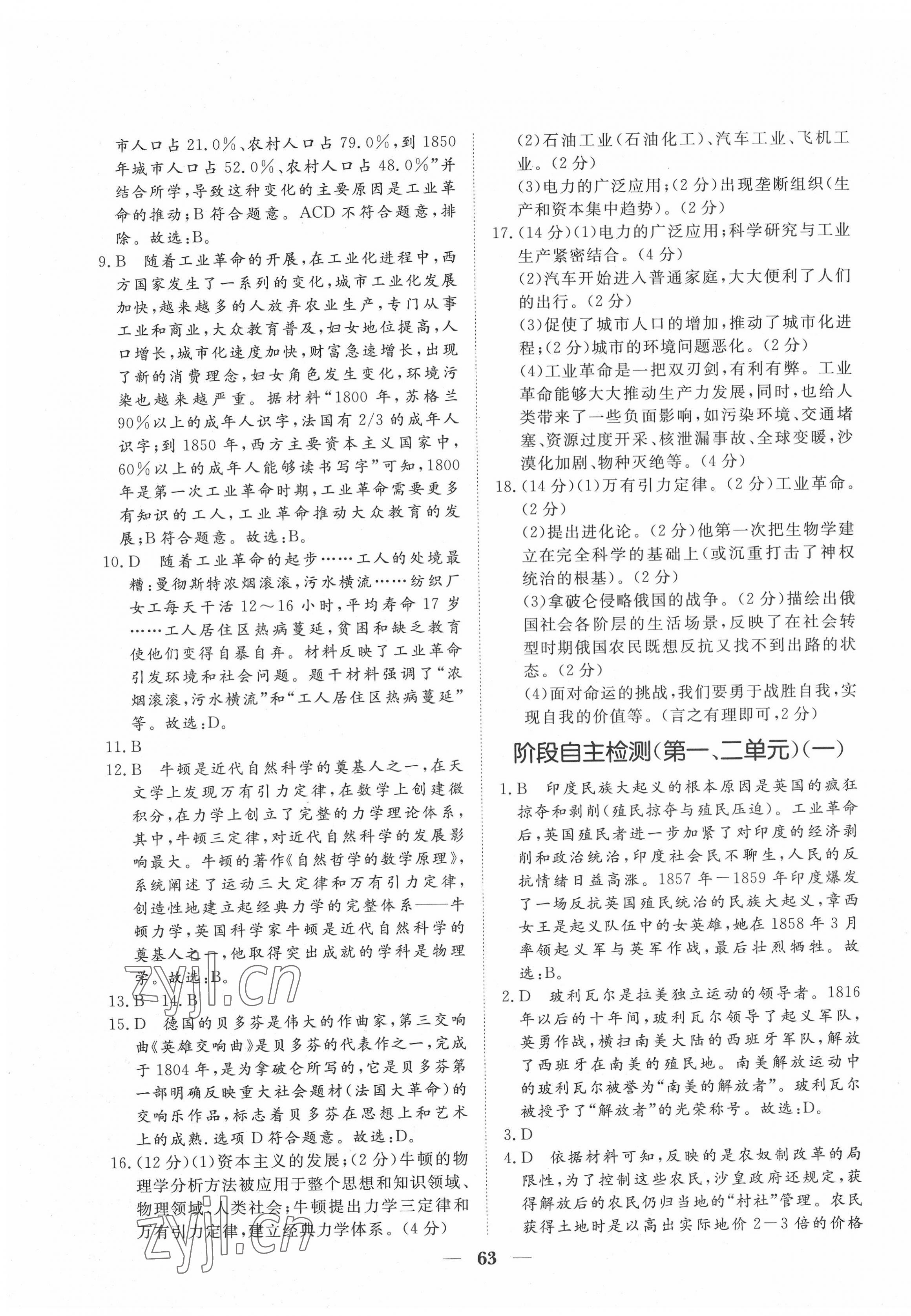 2022年黄冈测试卷九年级历史下册人教版 第3页