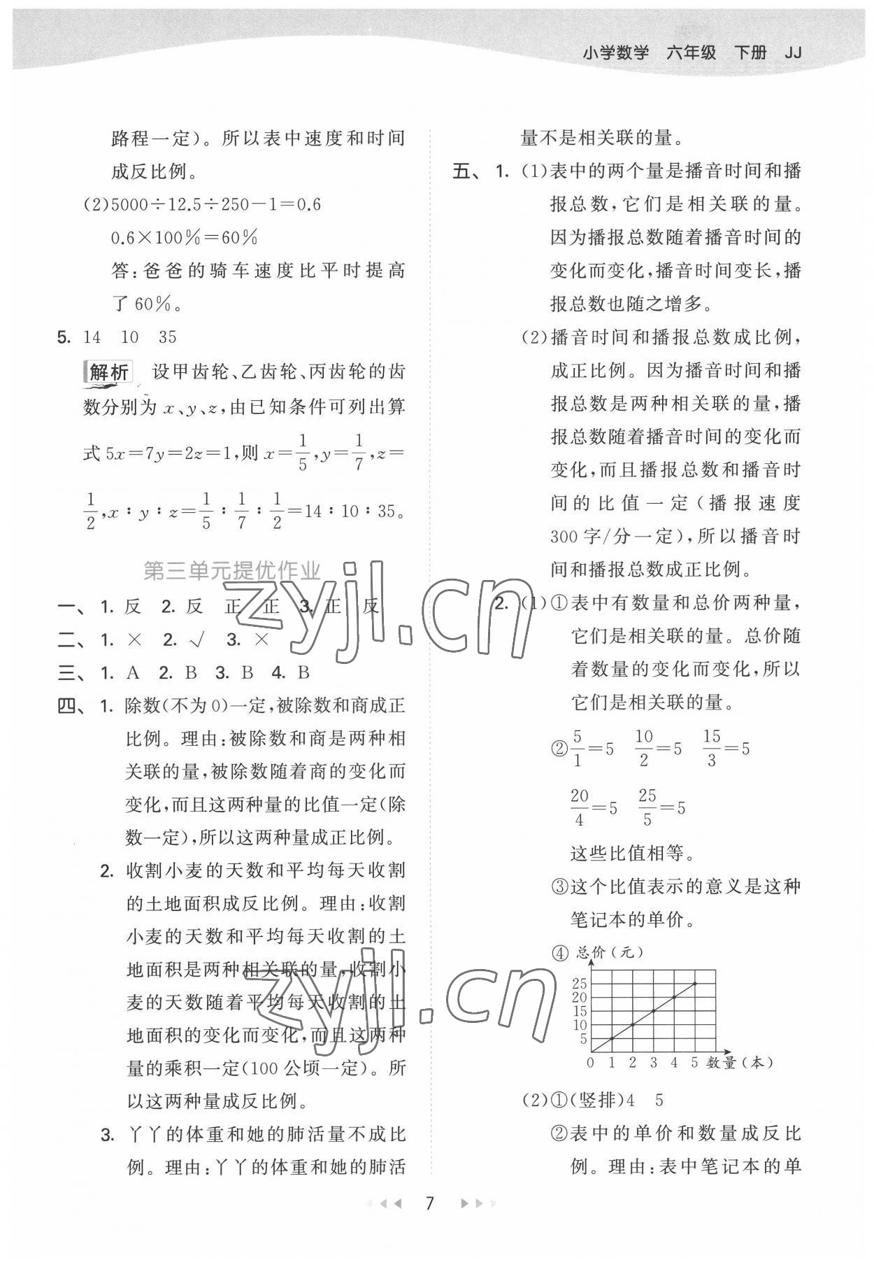 2022年53天天练六年级数学下册冀教版 第7页