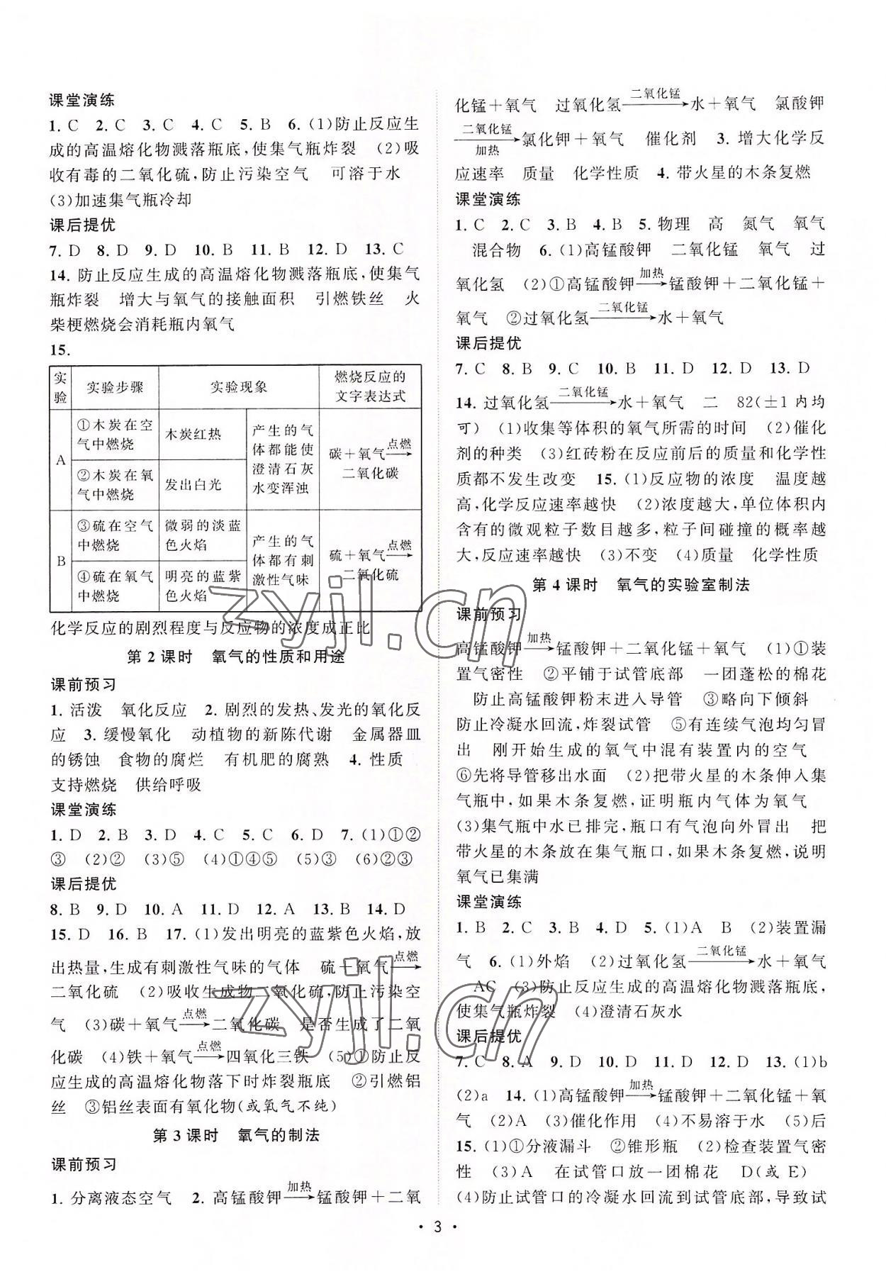 2022年课时提优计划作业本九年级化学上册沪教版 第3页