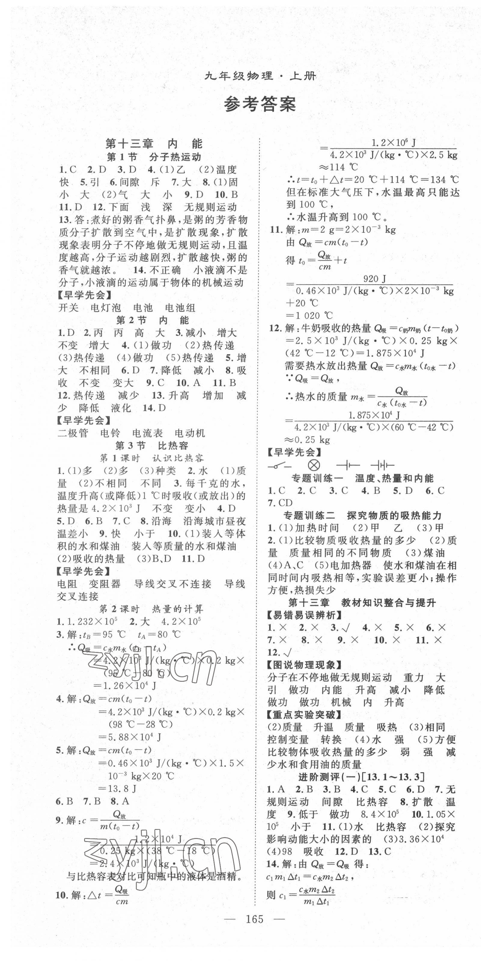 2022年名师学案九年级物理上册人教版 第1页