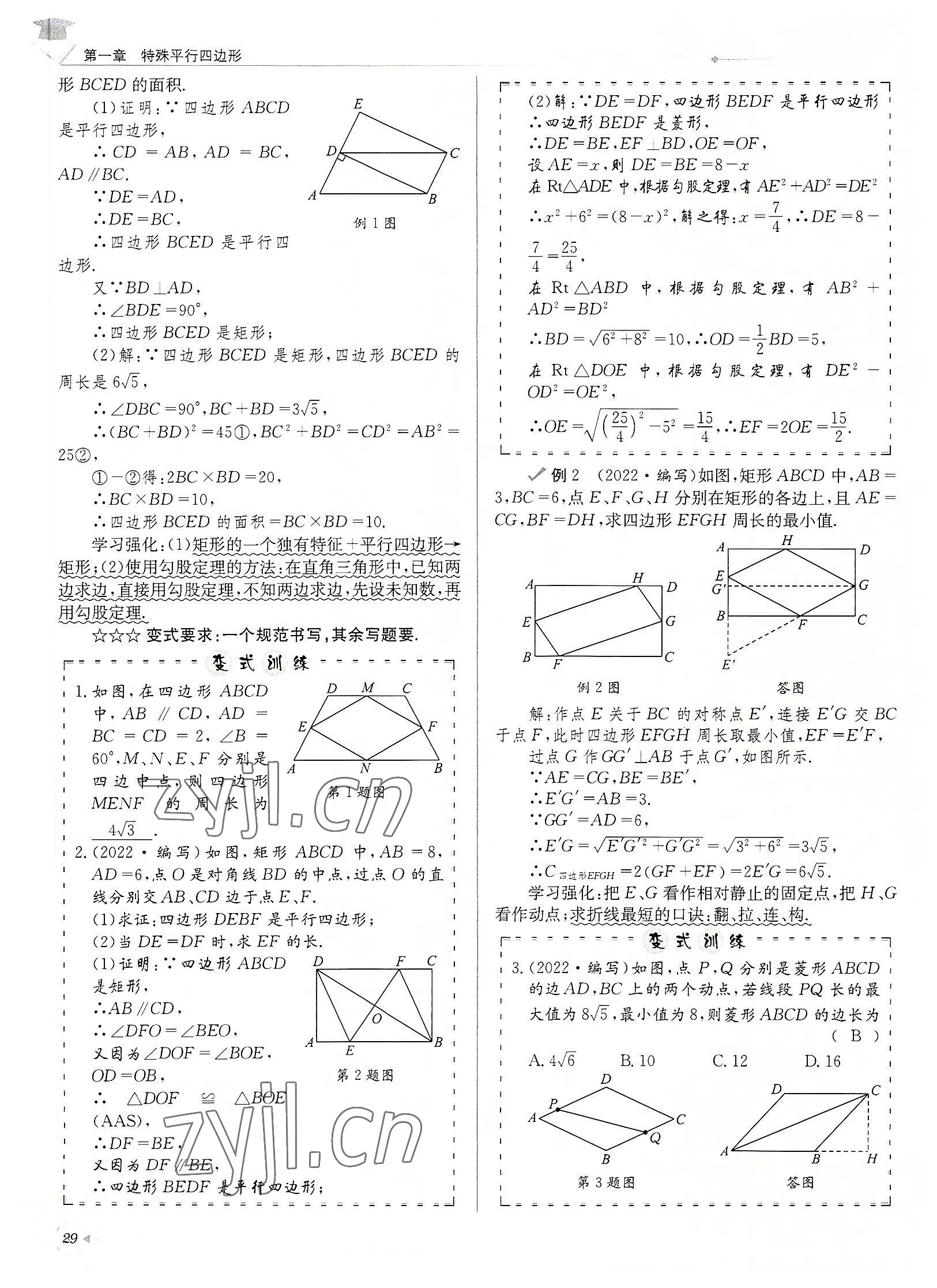 2022年每日核心导学九年级数学上册北师大版 参考答案第29页