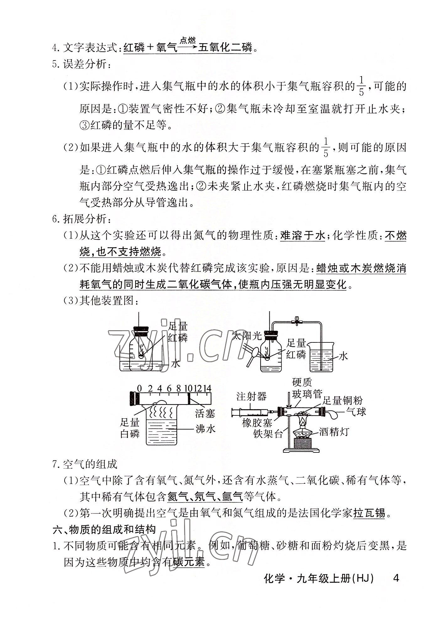 2022年课堂点睛九年级化学上册沪教版 参考答案第14页