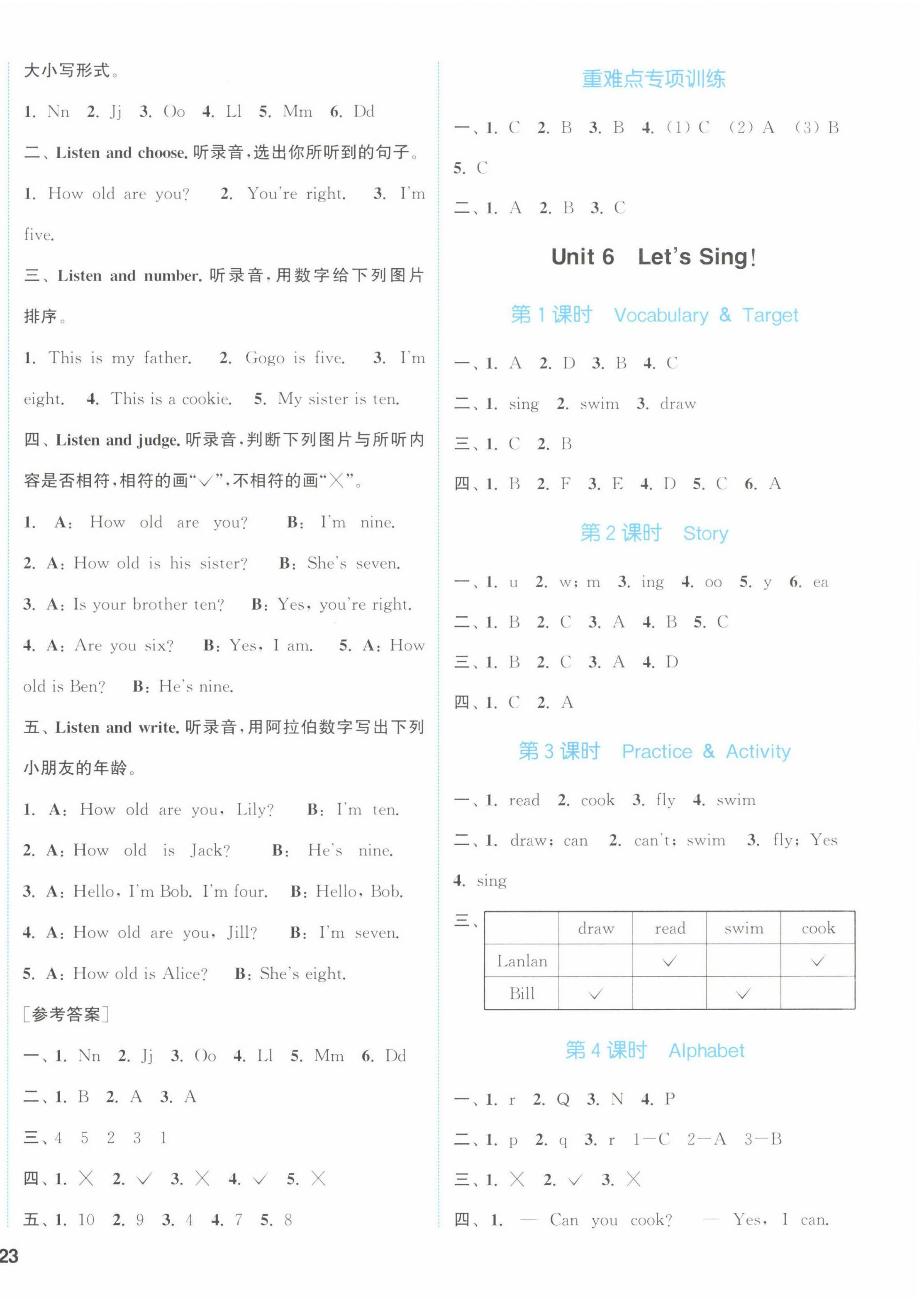 2022年通城學(xué)典課時作業(yè)本三年級英語上冊開心版 第6頁