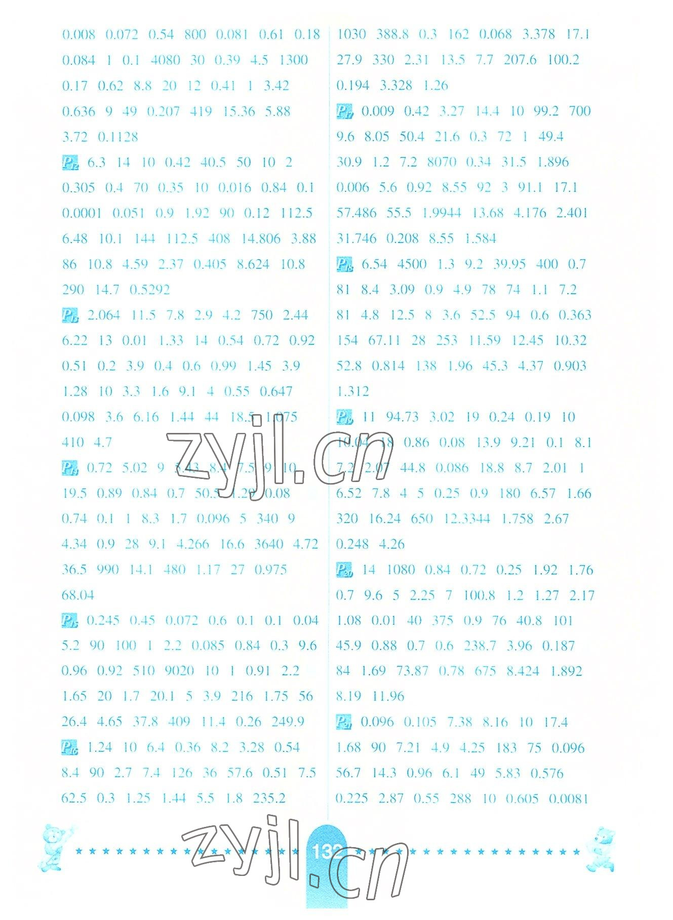 2022年口算題卡河北少年兒童出版社五年級(jí)數(shù)學(xué)上冊(cè)人教版 第2頁(yè)