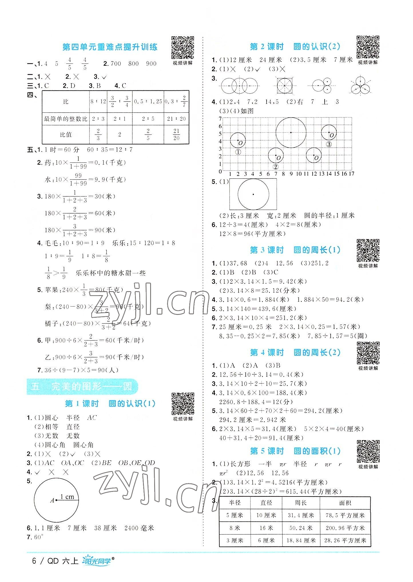 2022年阳光同学课时优化作业六年级数学上册青岛版 第6页
