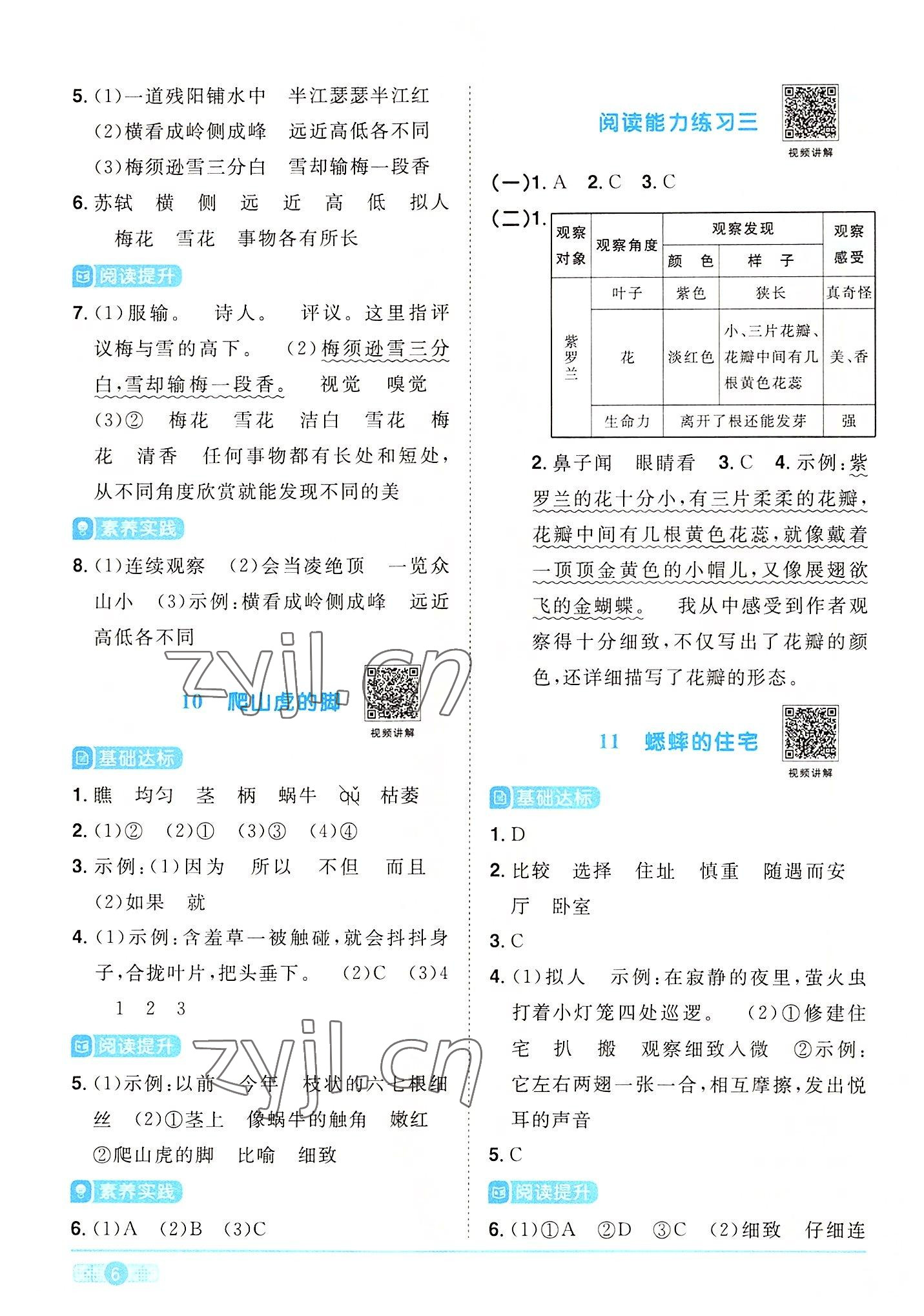2022年阳光同学课时优化作业四年级语文上册人教版 第6页