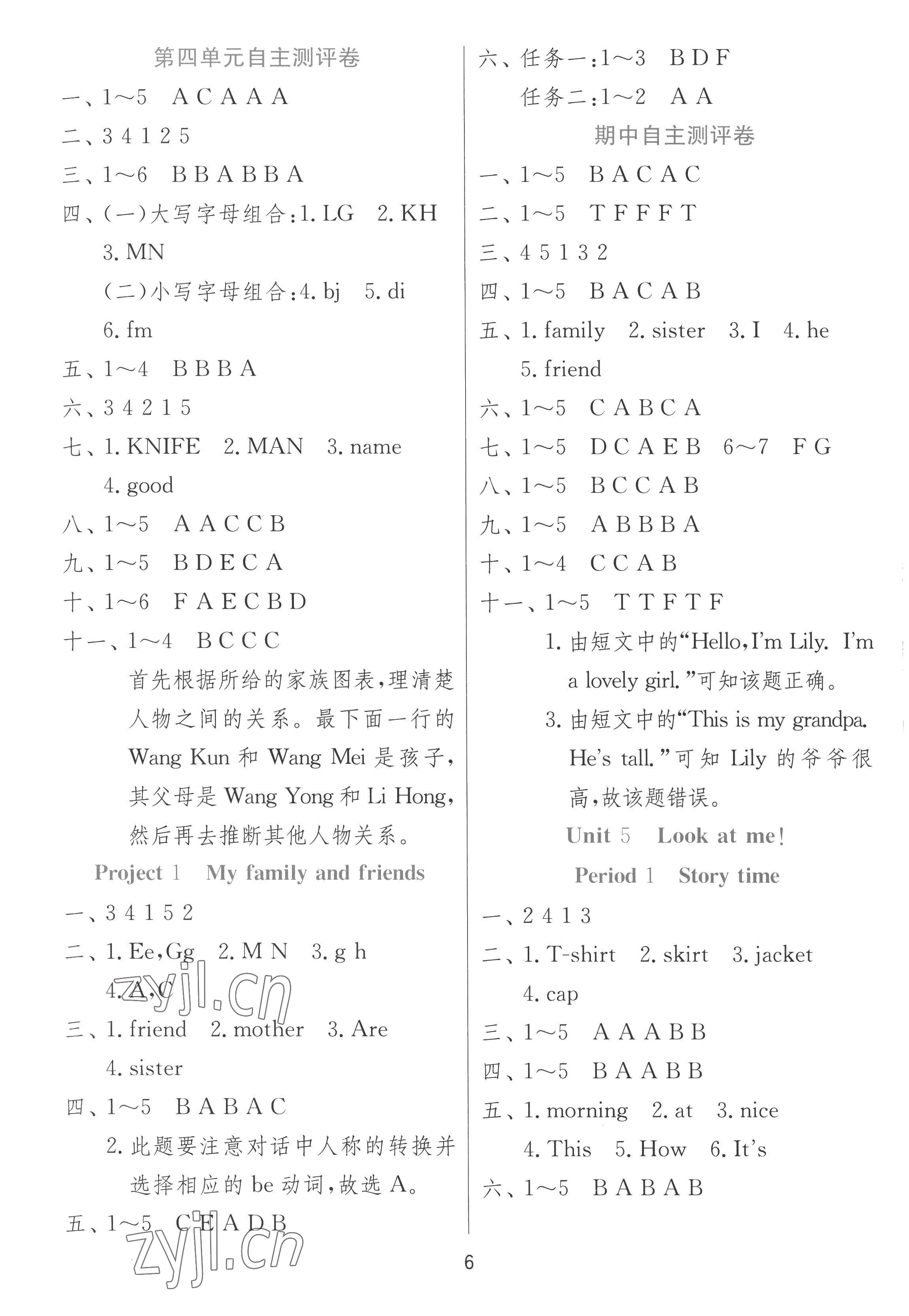 2022年實驗班提優(yōu)訓(xùn)練三年級英語上冊譯林版 第6頁