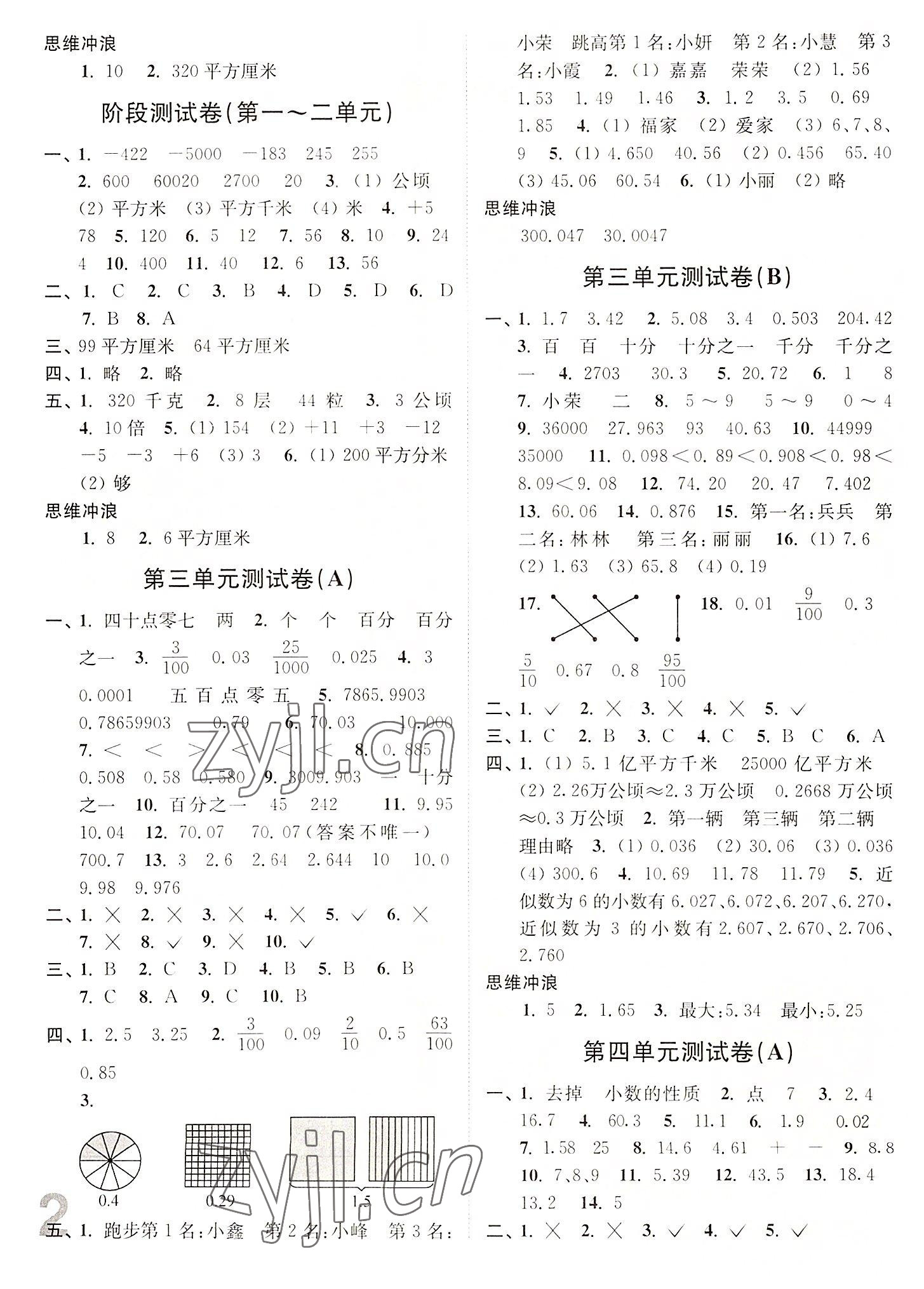 2022年江蘇密卷五年級數(shù)學上冊蘇教版 第2頁