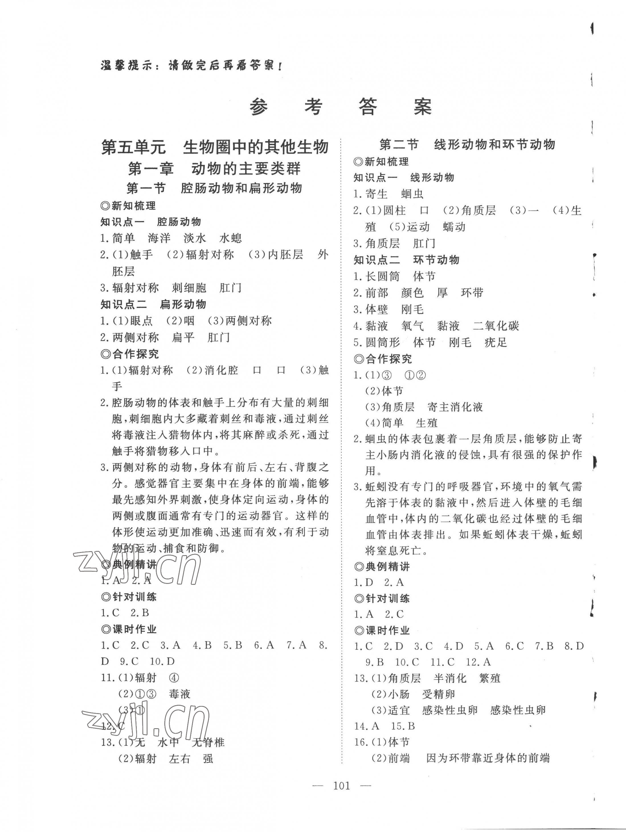 2022年351高效课堂导学案八年级生物上册人教版 第1页