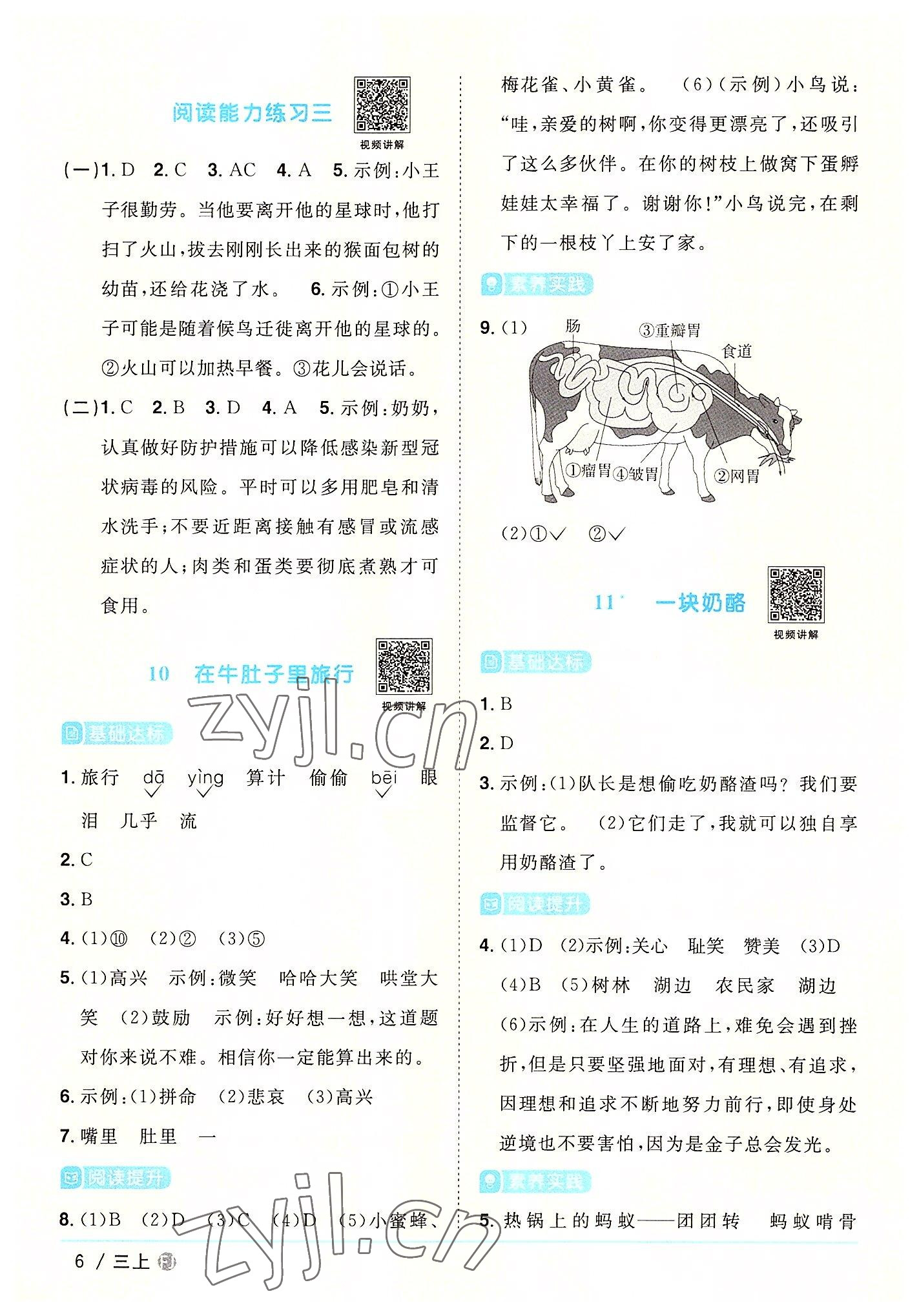 2022年陽光同學(xué)課時優(yōu)化作業(yè)三年級語文上冊人教版福建專版 第6頁