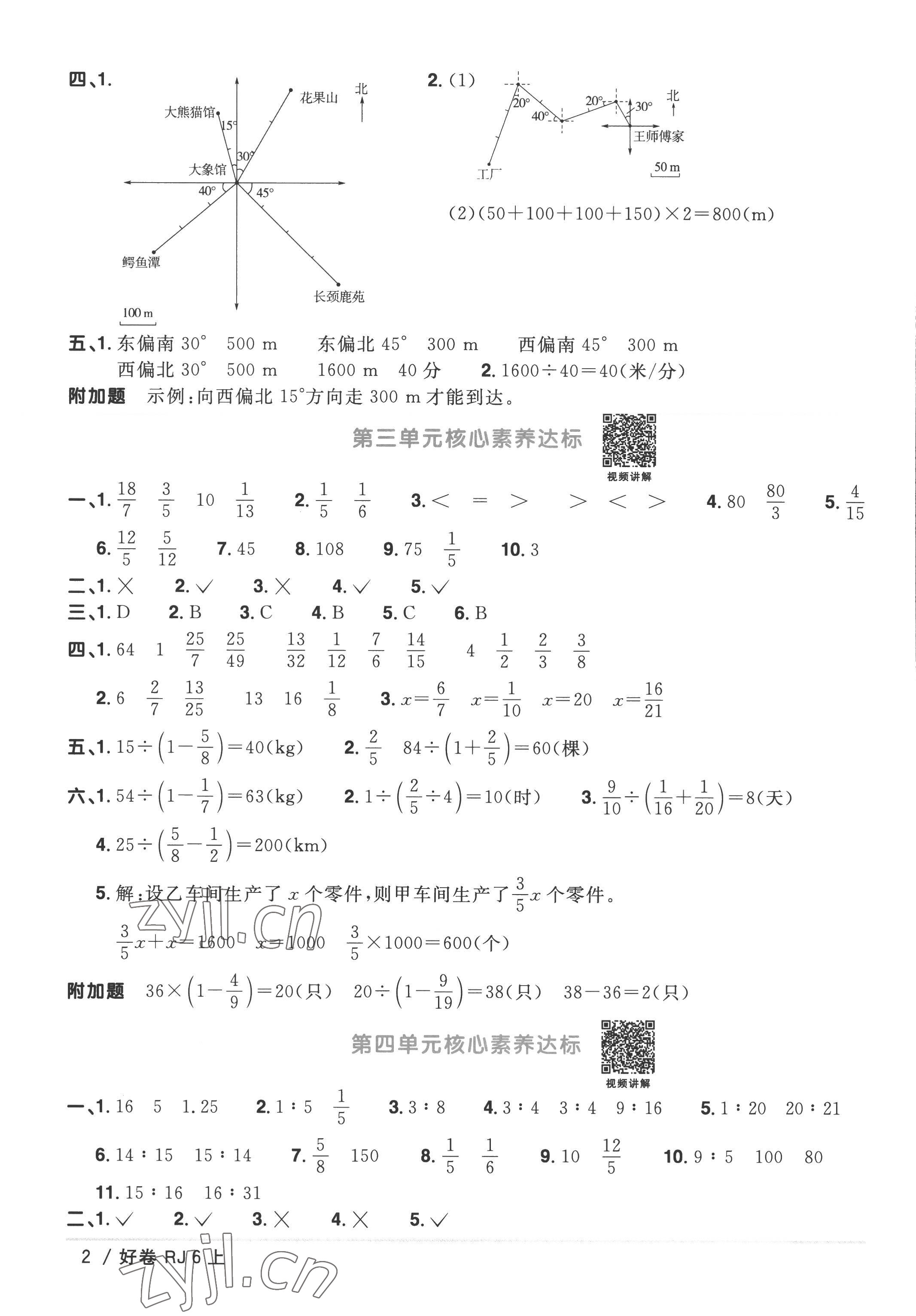 2022年陽光同學(xué)一線名師全優(yōu)好卷六年級(jí)數(shù)學(xué)上冊人教版 第2頁