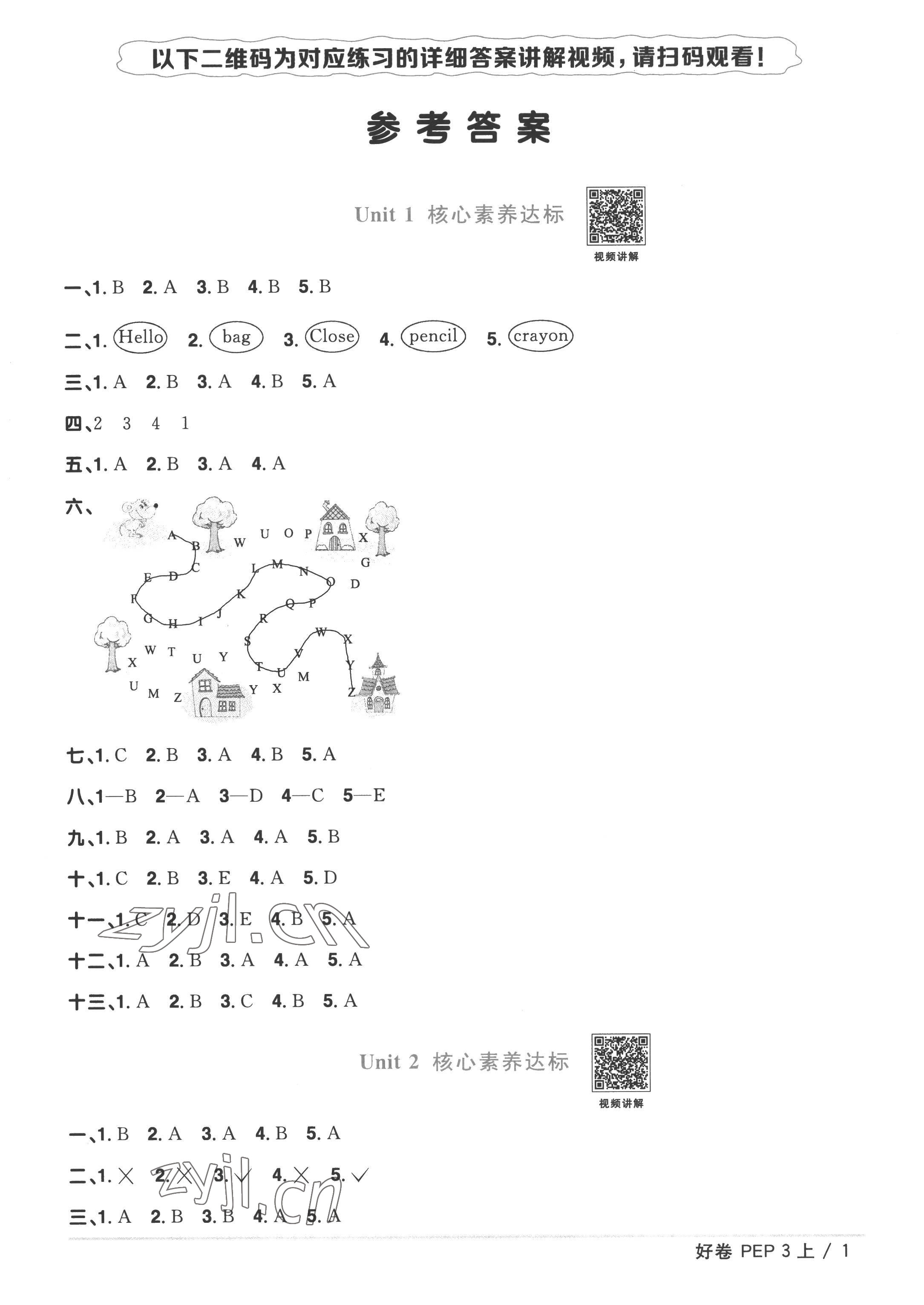 2022年陽(yáng)光同學(xué)一線(xiàn)名師全優(yōu)好卷三年級(jí)英語(yǔ)上冊(cè)人教PEP版 第1頁(yè)