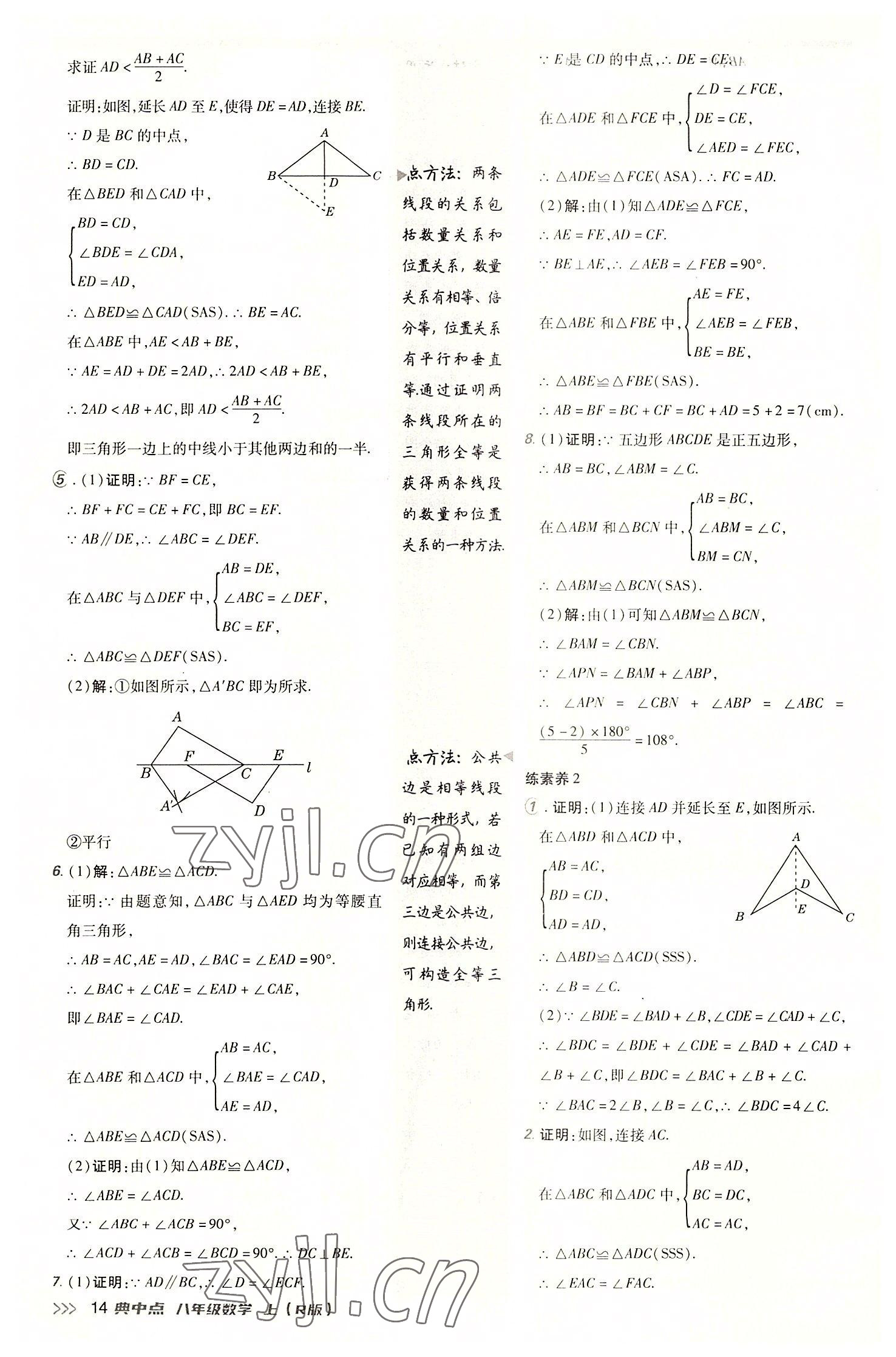 2022年綜合應(yīng)用創(chuàng)新題典中點八年級數(shù)學(xué)上冊人教版 參考答案第13頁