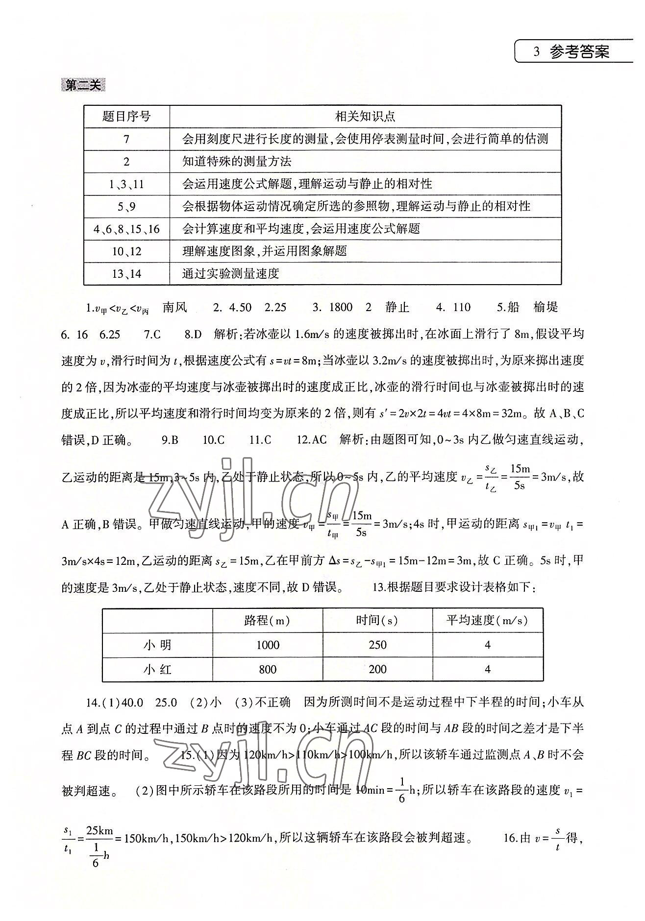 2022年暑假作業(yè)本大象出版社八年級物理滬科版 第3頁