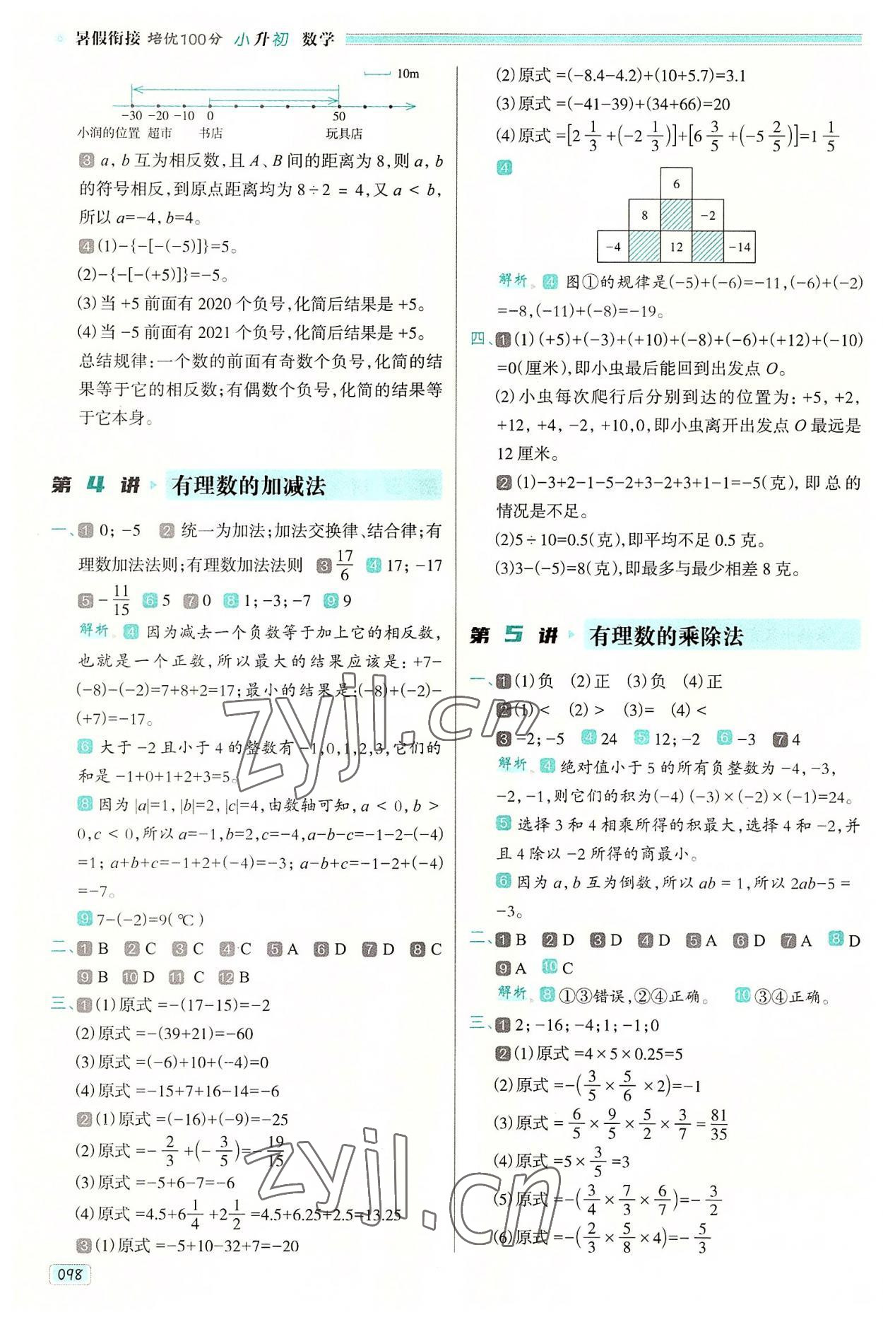 2022年暑假衔接培优100分南方日报出版社六年级数学全一册人教版 第2页