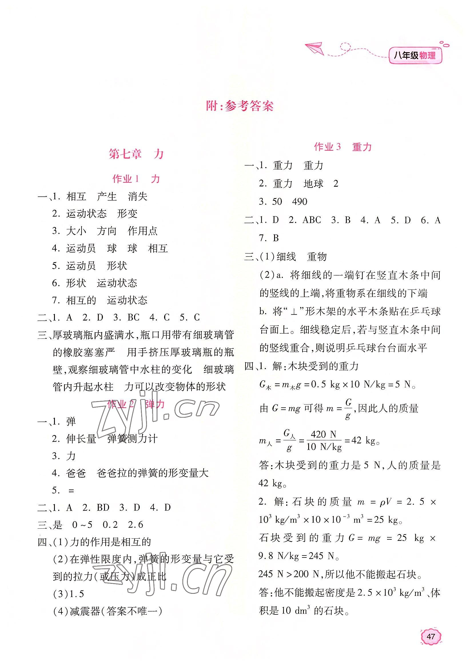 2022年新课标暑假乐园北京教育出版社八年级物理 第1页