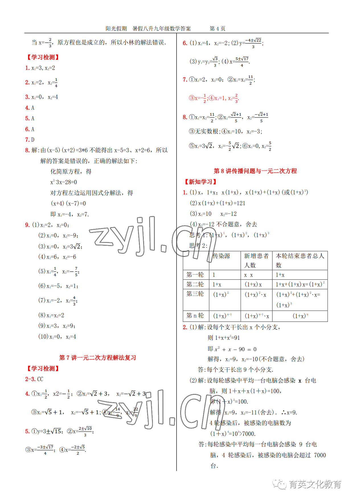 2022年领跑新学期暑假提优衔接八升九合订本 参考答案第12页