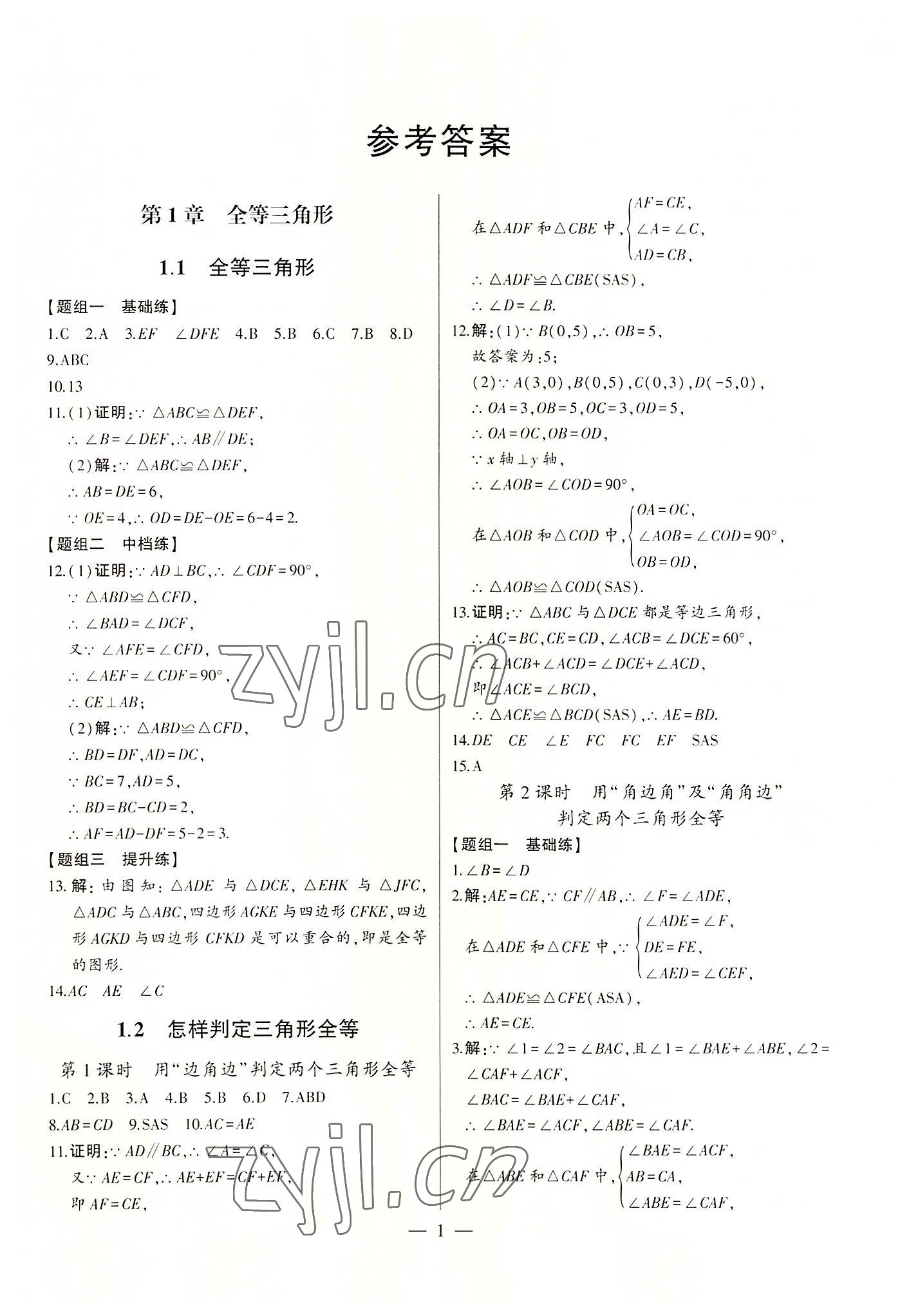 2022年初中新課標(biāo)名師學(xué)案智慧大課堂八年級(jí)數(shù)學(xué)上冊(cè)青島版 第1頁(yè)