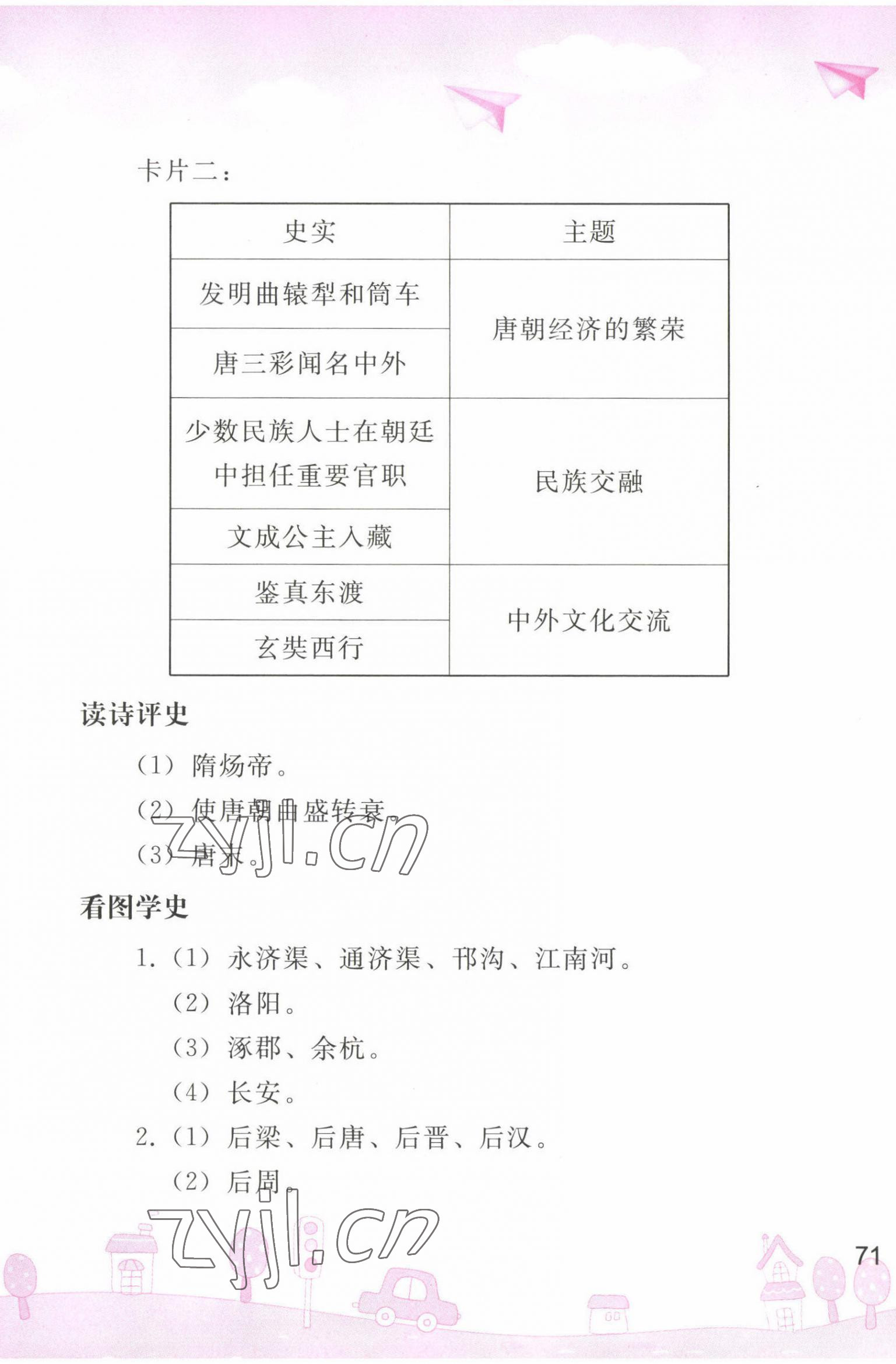 2022年暑假作业七年级中国历史人教版人民教育出版社 第3页