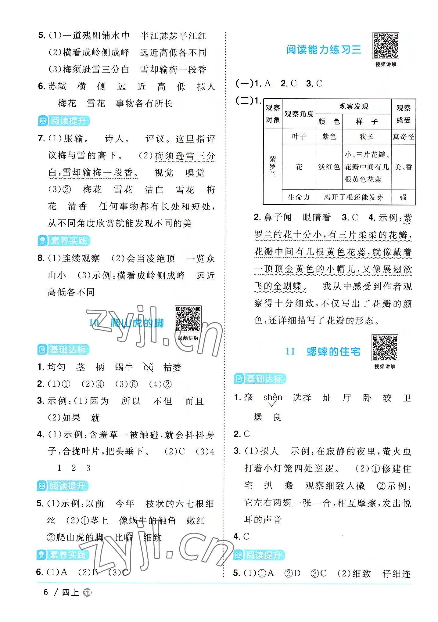 2022年陽(yáng)光同學(xué)課時(shí)優(yōu)化作業(yè)四年級(jí)語(yǔ)文上冊(cè)人教版五四制 第6頁(yè)