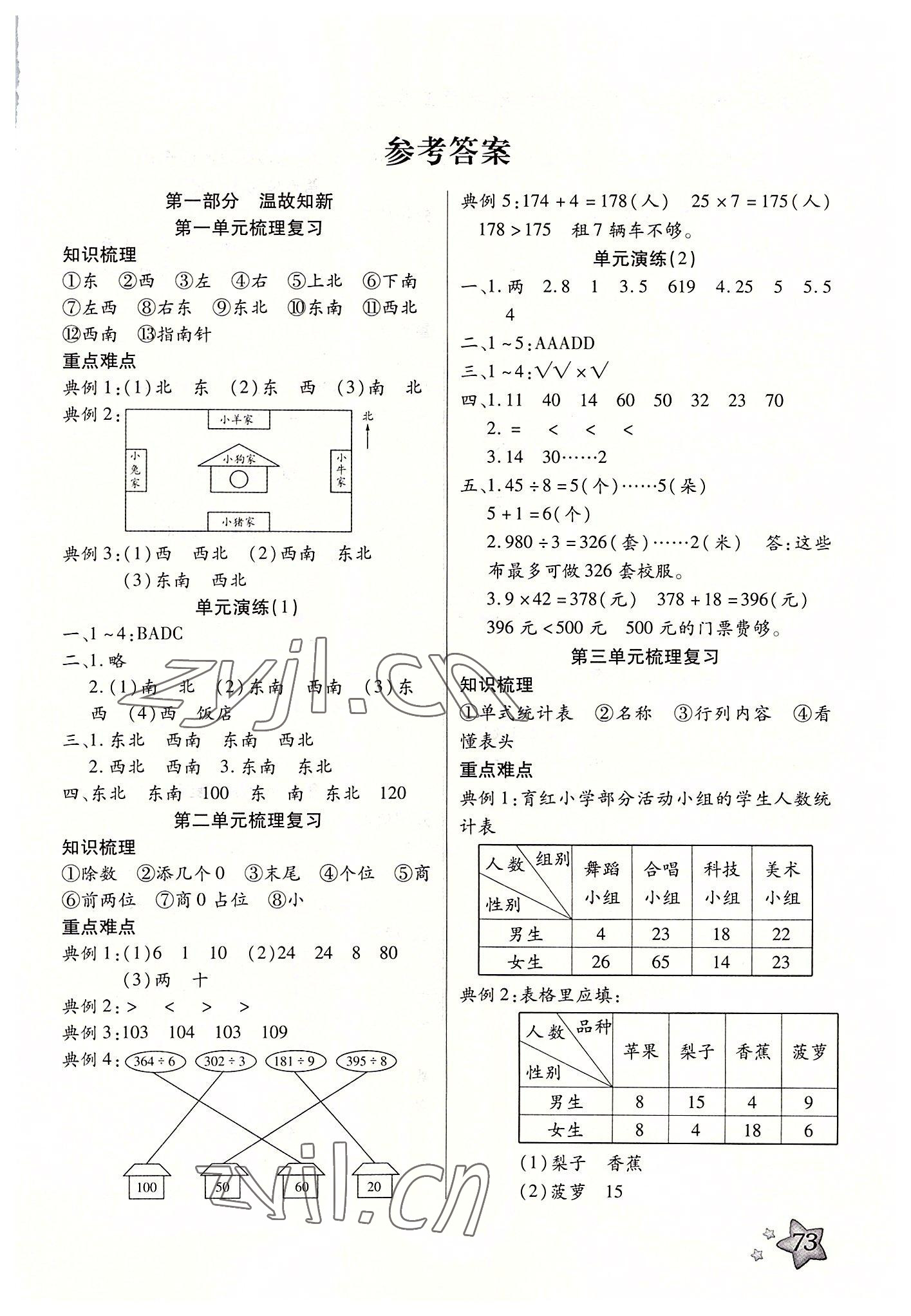 2022年轻松总复习暑假作业三年级数学 第1页