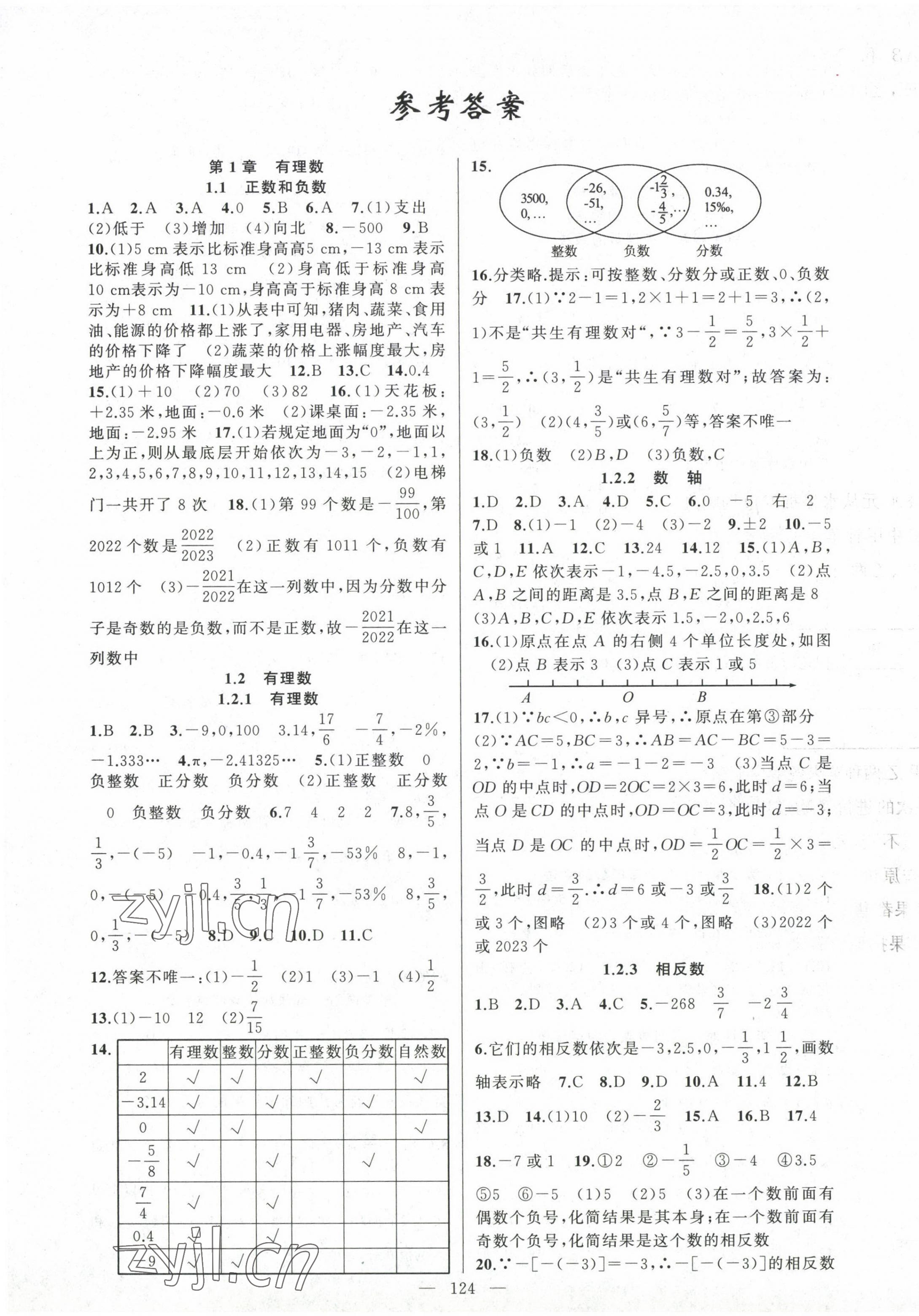 2022年原創(chuàng)新課堂七年級數(shù)學(xué)上冊人教版 第1頁