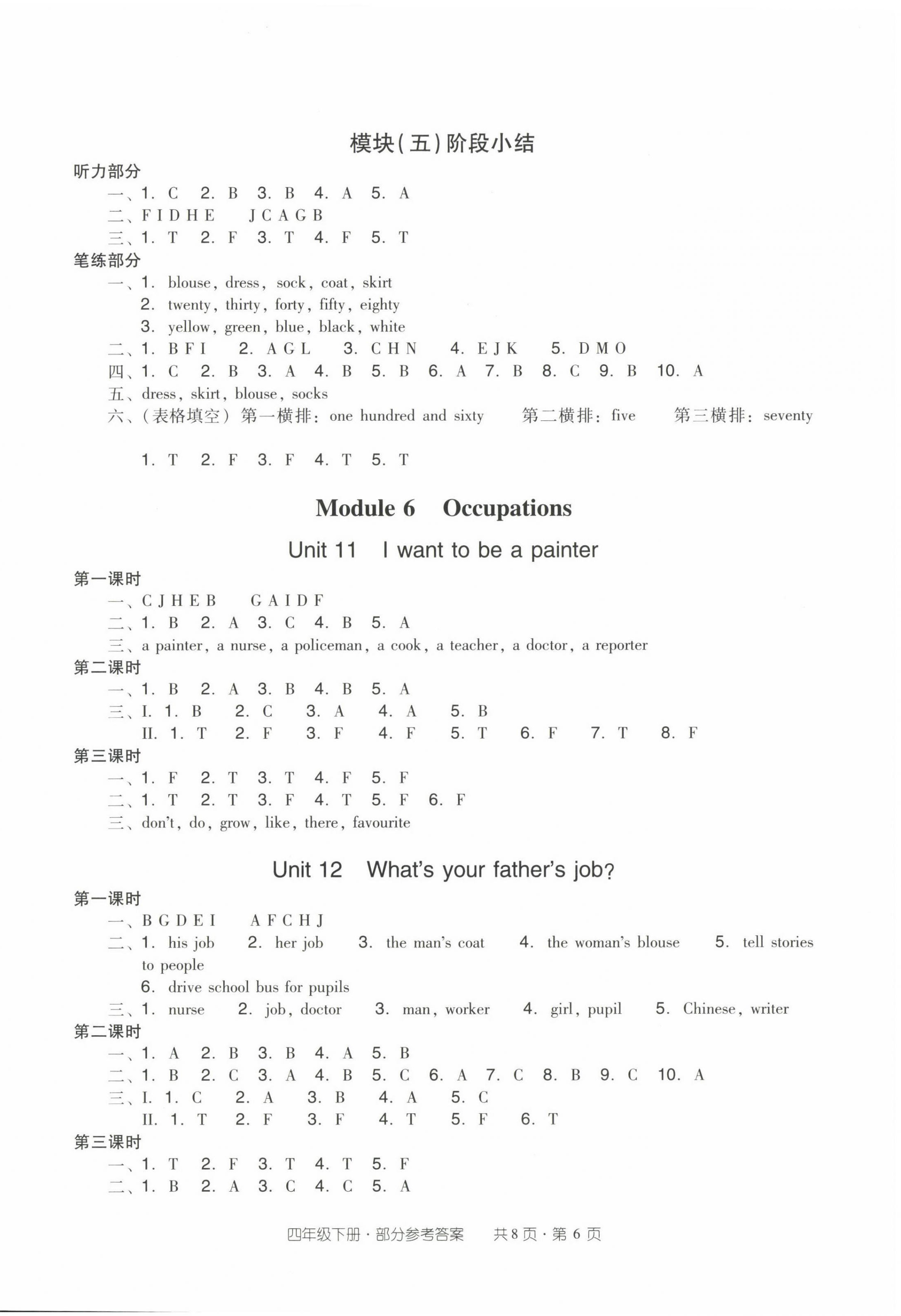 2022年雙基同步導(dǎo)學(xué)導(dǎo)練四年級(jí)英語(yǔ)上冊(cè)教科版廣州專版 參考答案第6頁(yè)