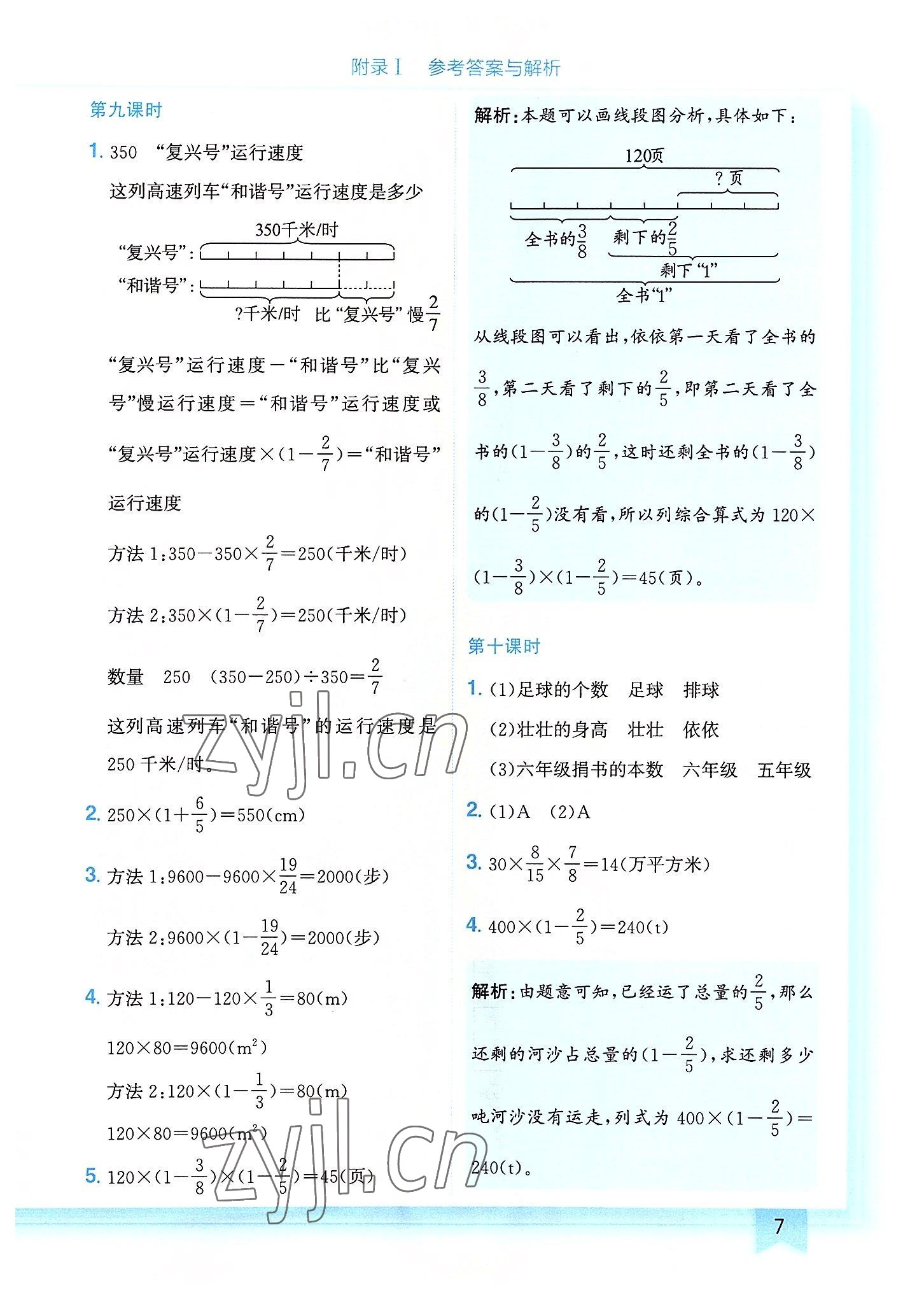 2022年黃岡小狀元作業(yè)本六年級數(shù)學上冊人教版廣東專版 第7頁